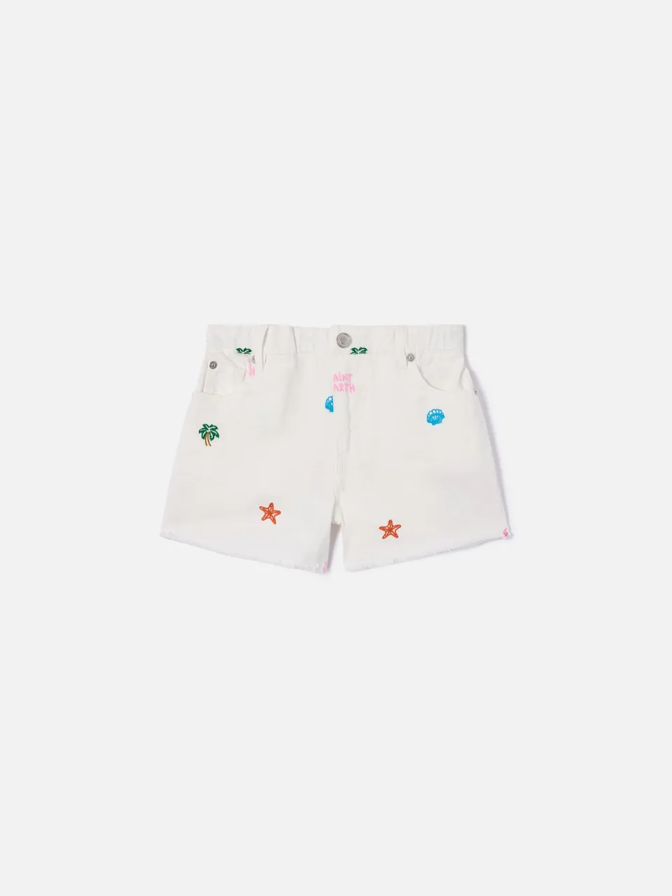 short-mc2-saint-barth-kiko-jr-in-denim-con-ricami-multicolor image 1