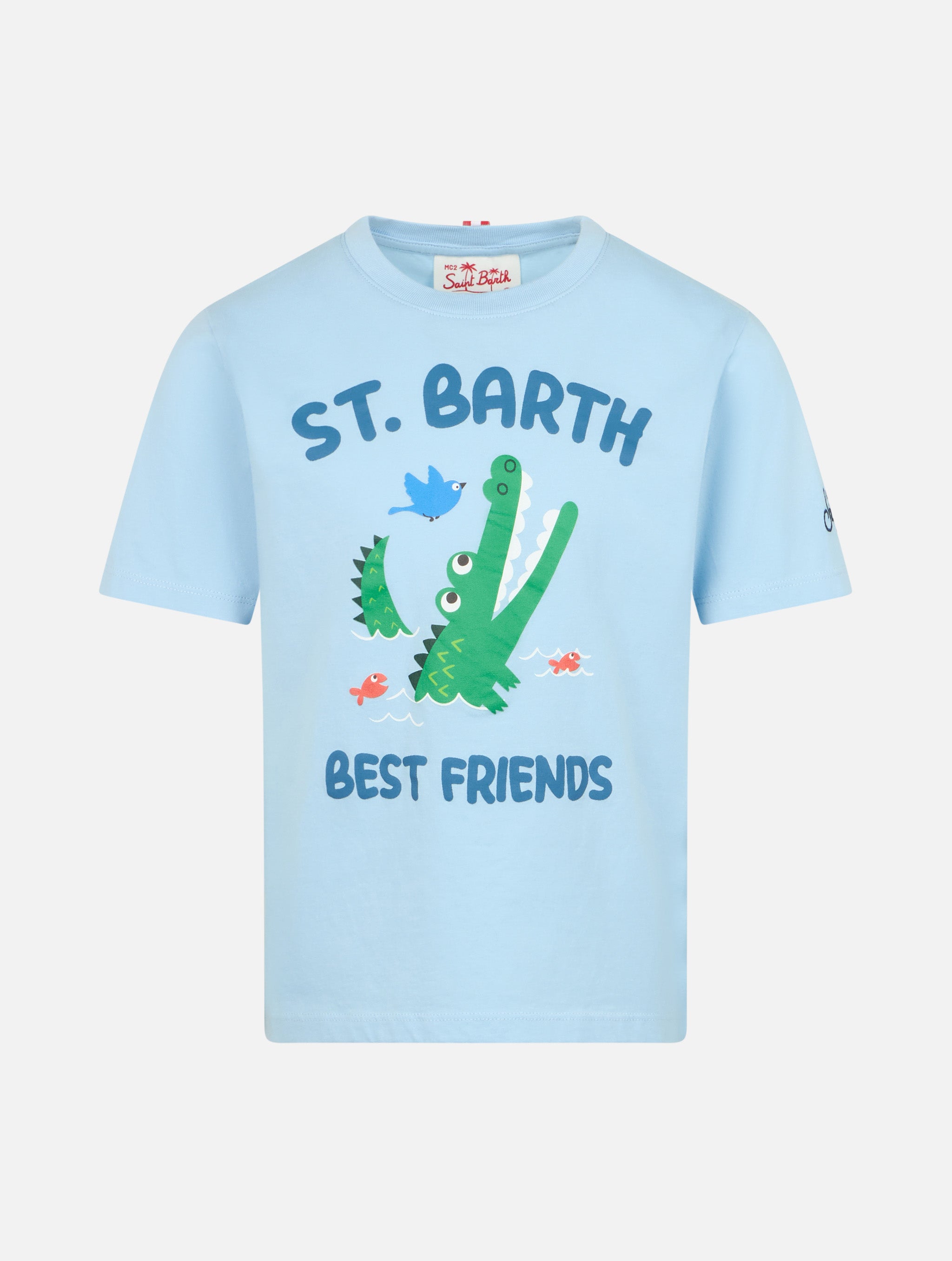 mc2-saint-barth-t-shirt-bambino-in-cotone-azzurro-coccodrillo-st-barth-best-frie image 1
