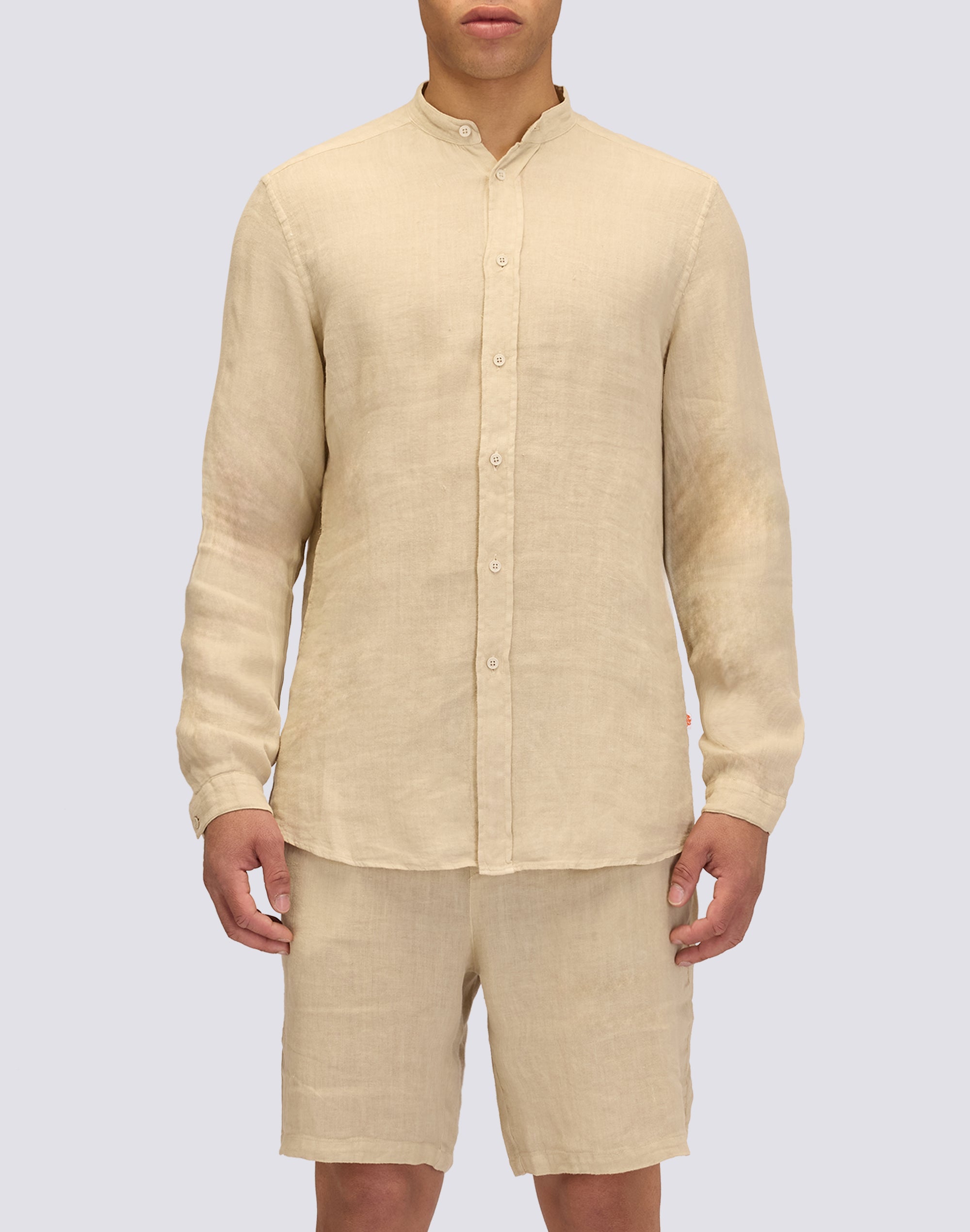 sundek-camicia-uomo-in-lino-tinto-capo-con-collo-alla-coreana image 1