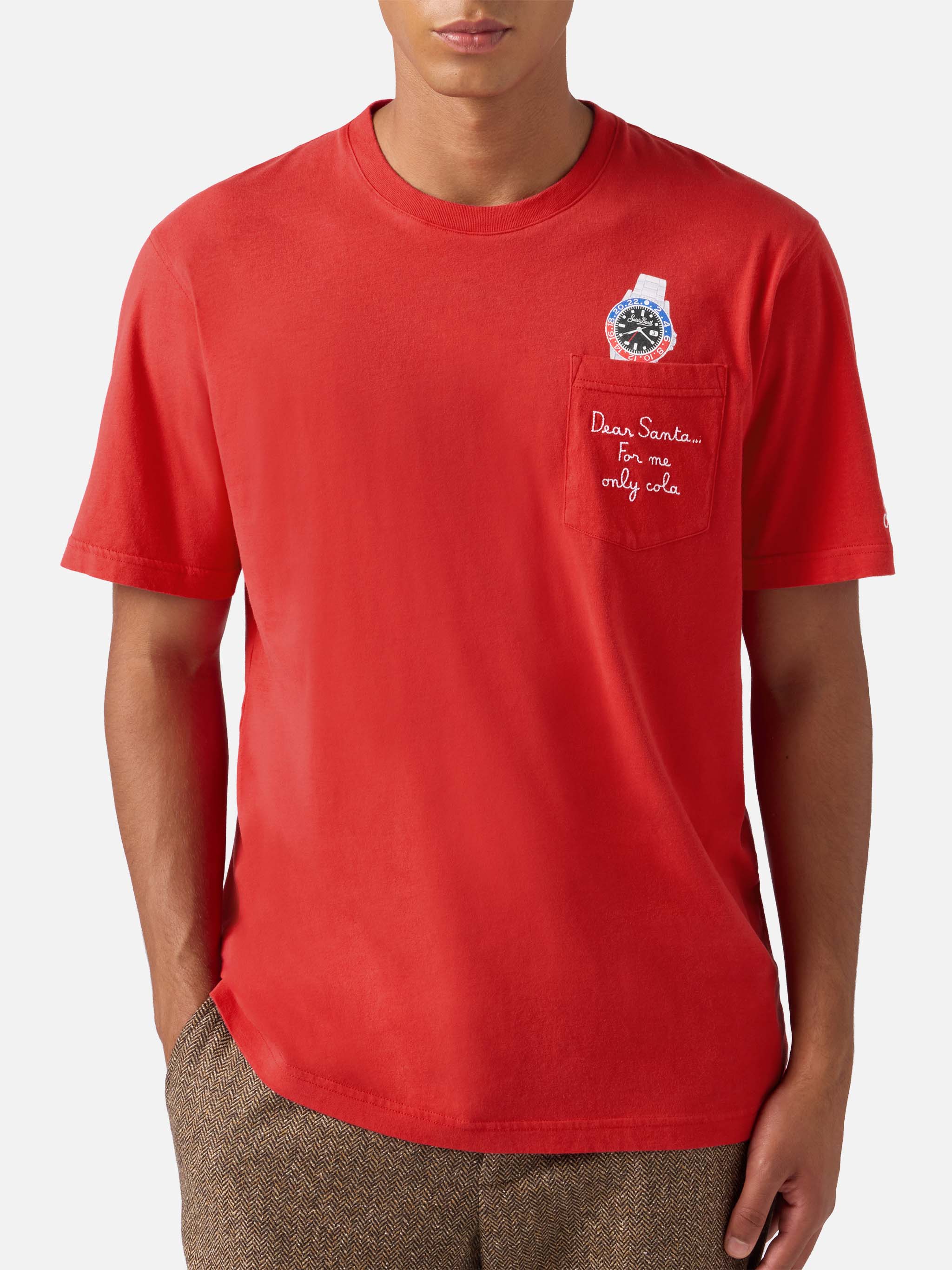 mc2-saint-barth-connor-t-shirt-uomo-cotone-rossa-dear-santa-taschino image 3