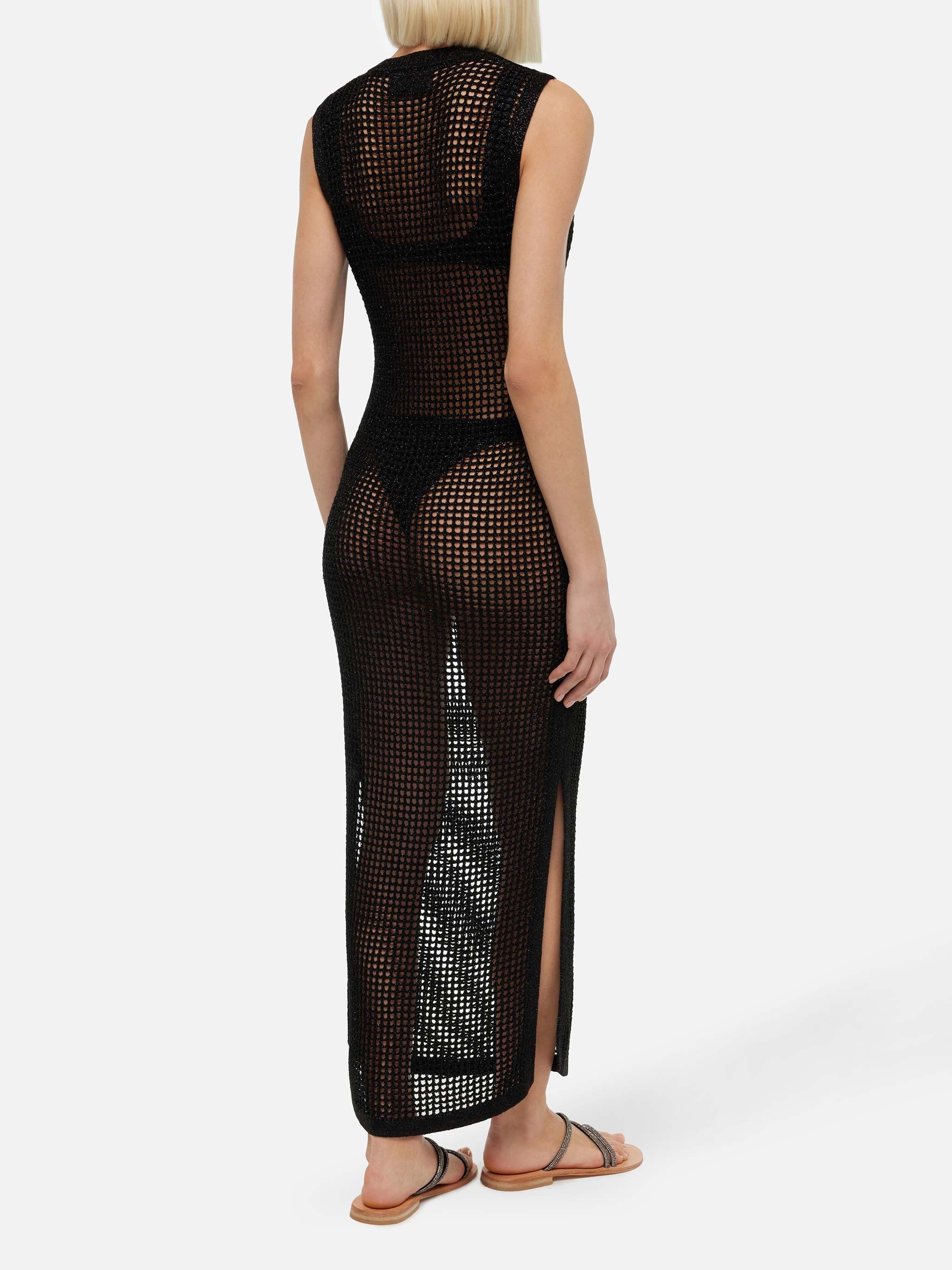 mc2-saint-barth-abito-lungo-eileen-in-rete-crochet-lurex-nero image 3