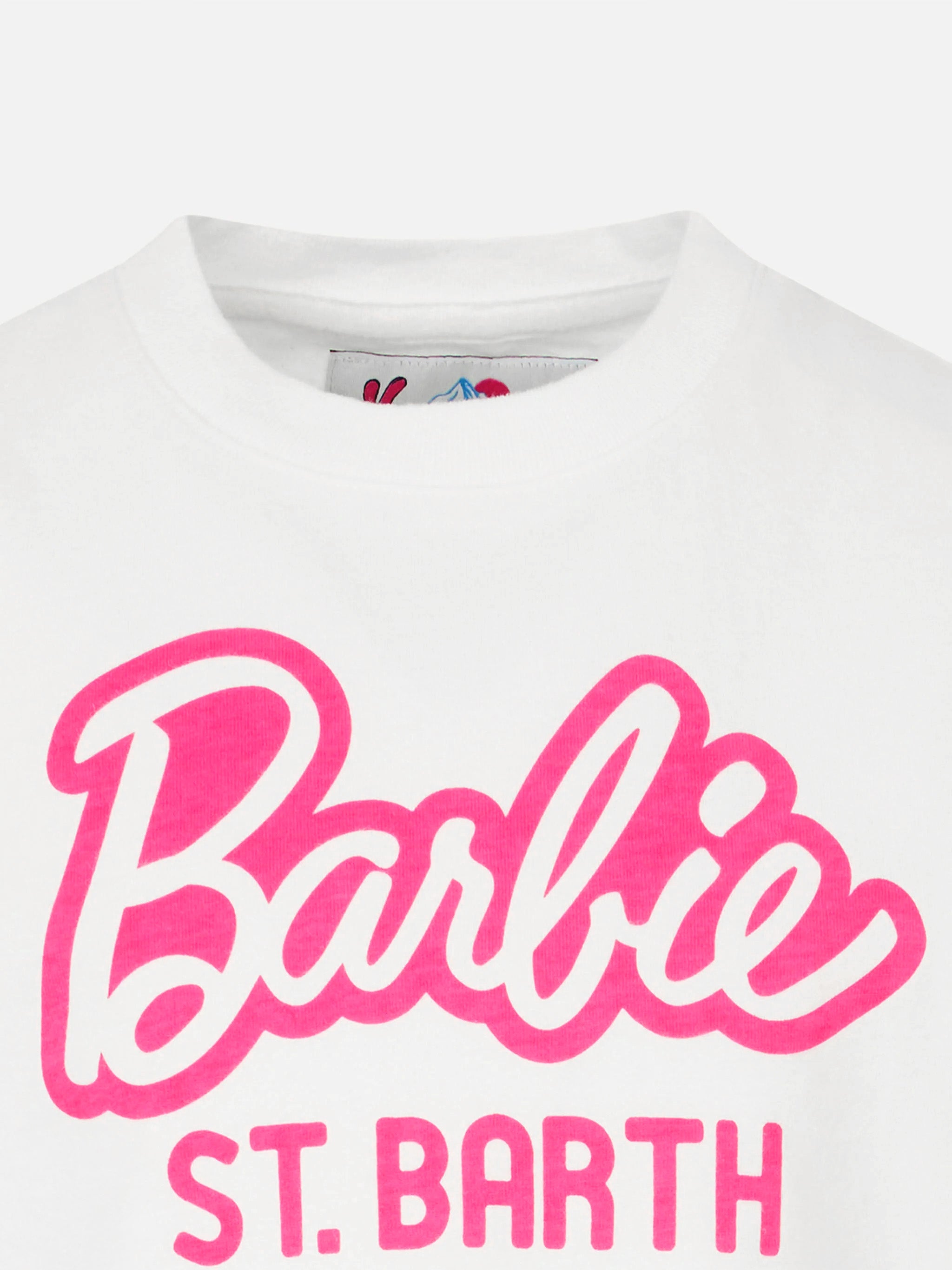 mc2-saint-barth-elly-t-shirt-bambina-cotone-pesante-bianca-stampa-barbie-st-bart image 2