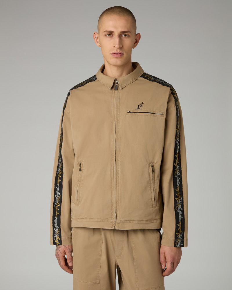 australian-tape-giacca-in-cotton-twill-caramello-con-banda-lux image 1