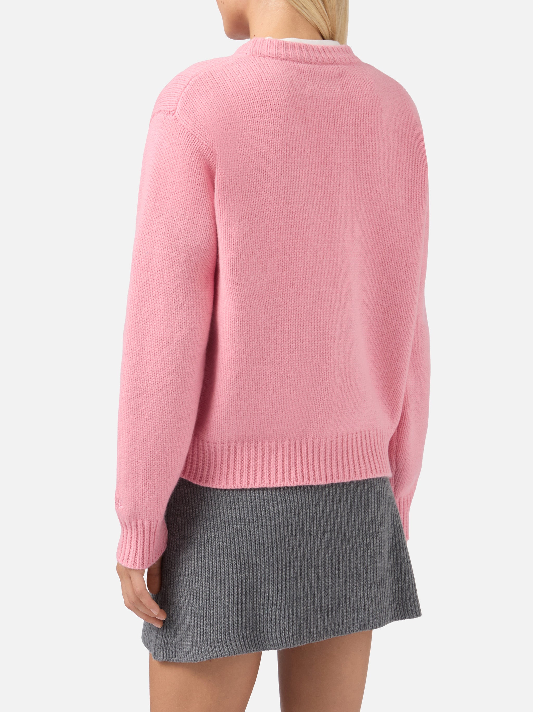 mc2-saint-barth-kyla-maglione-donna-in-lana-rosa-con-jacquard-courma image 3