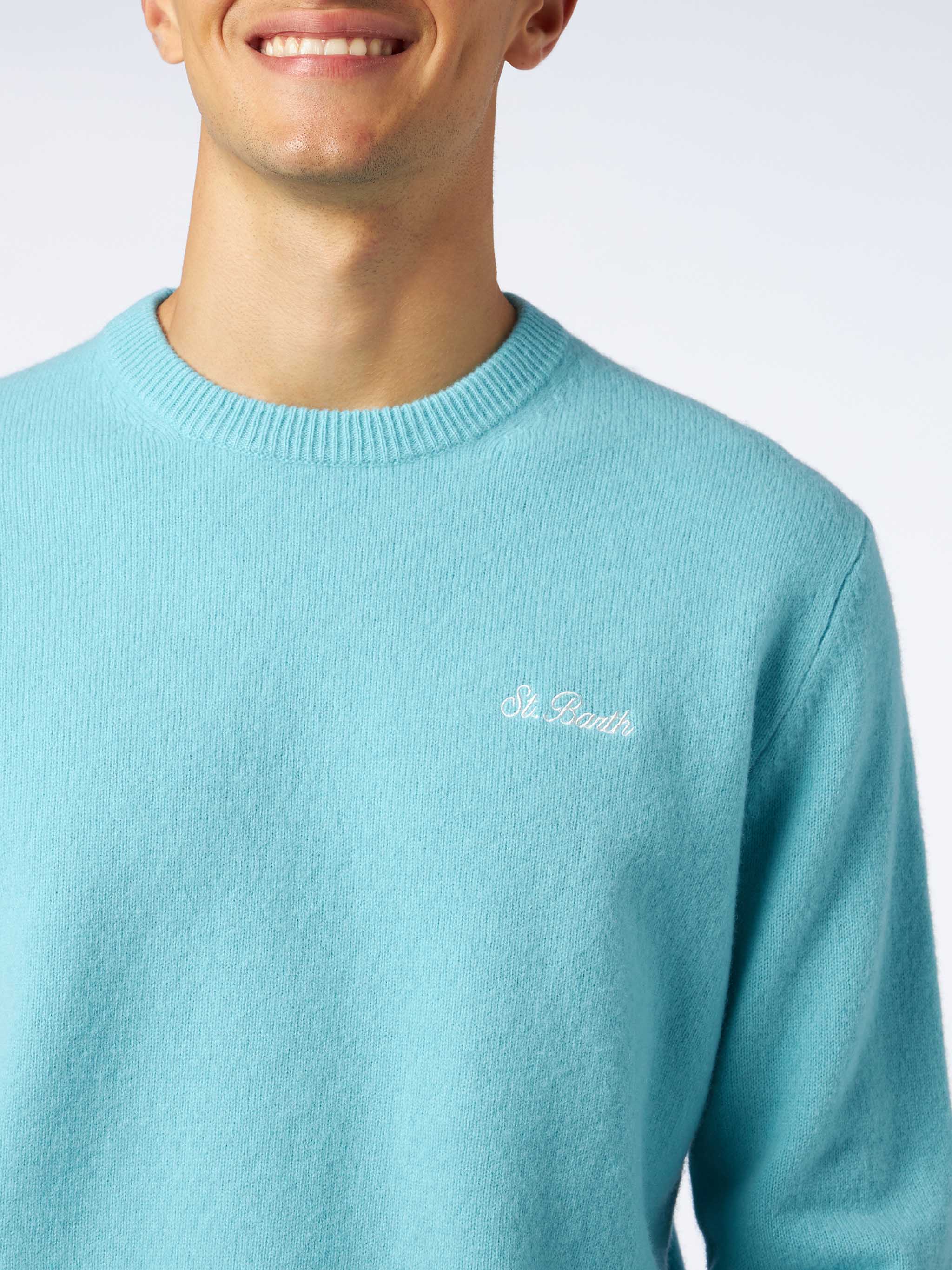 mc2-saint-barth-maglione-regent-girocollo-in-lambswool-verde-acqua-uomo image 2