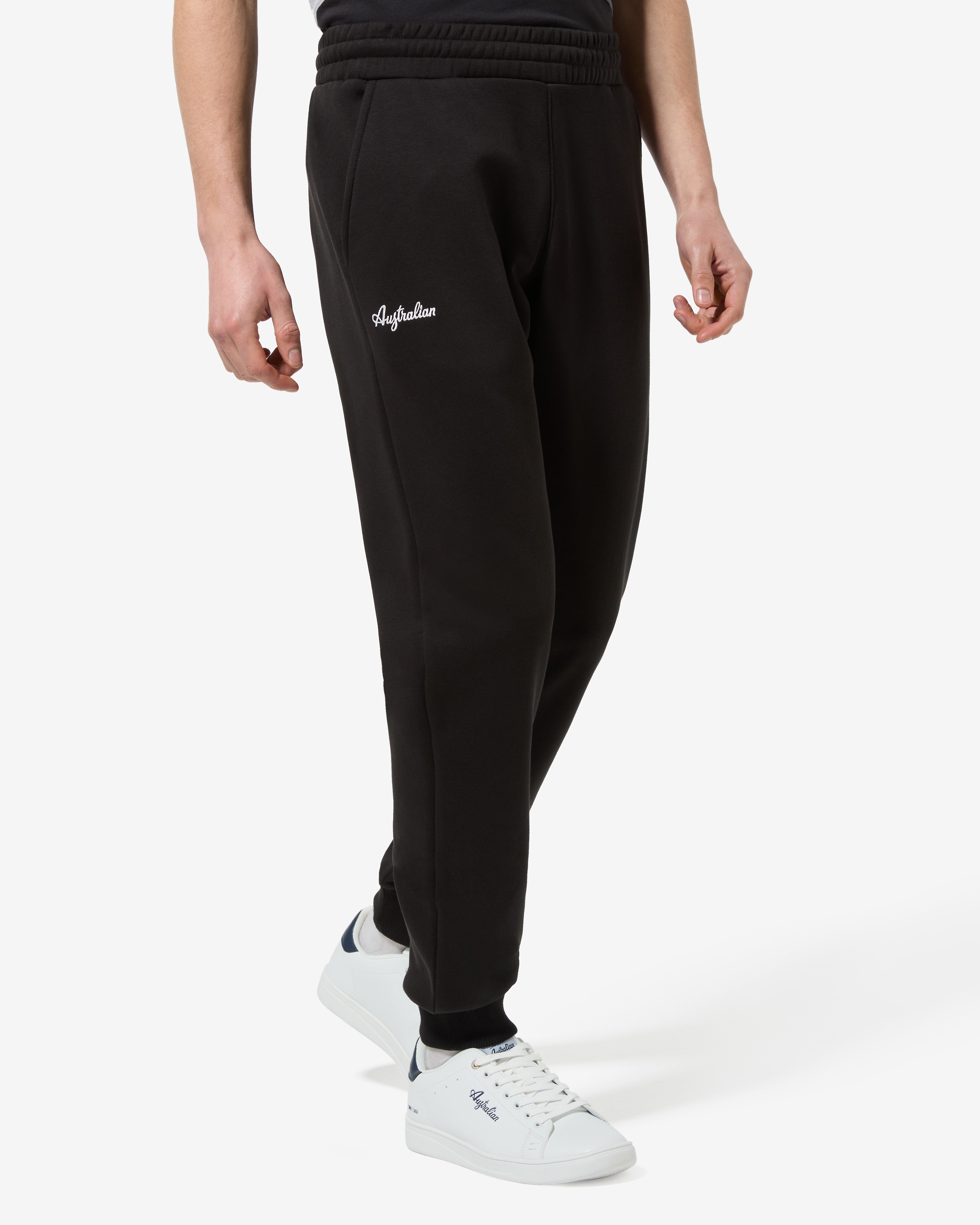 australian-essential-pantalone-tuta-felpa-nero-con-logo image 1