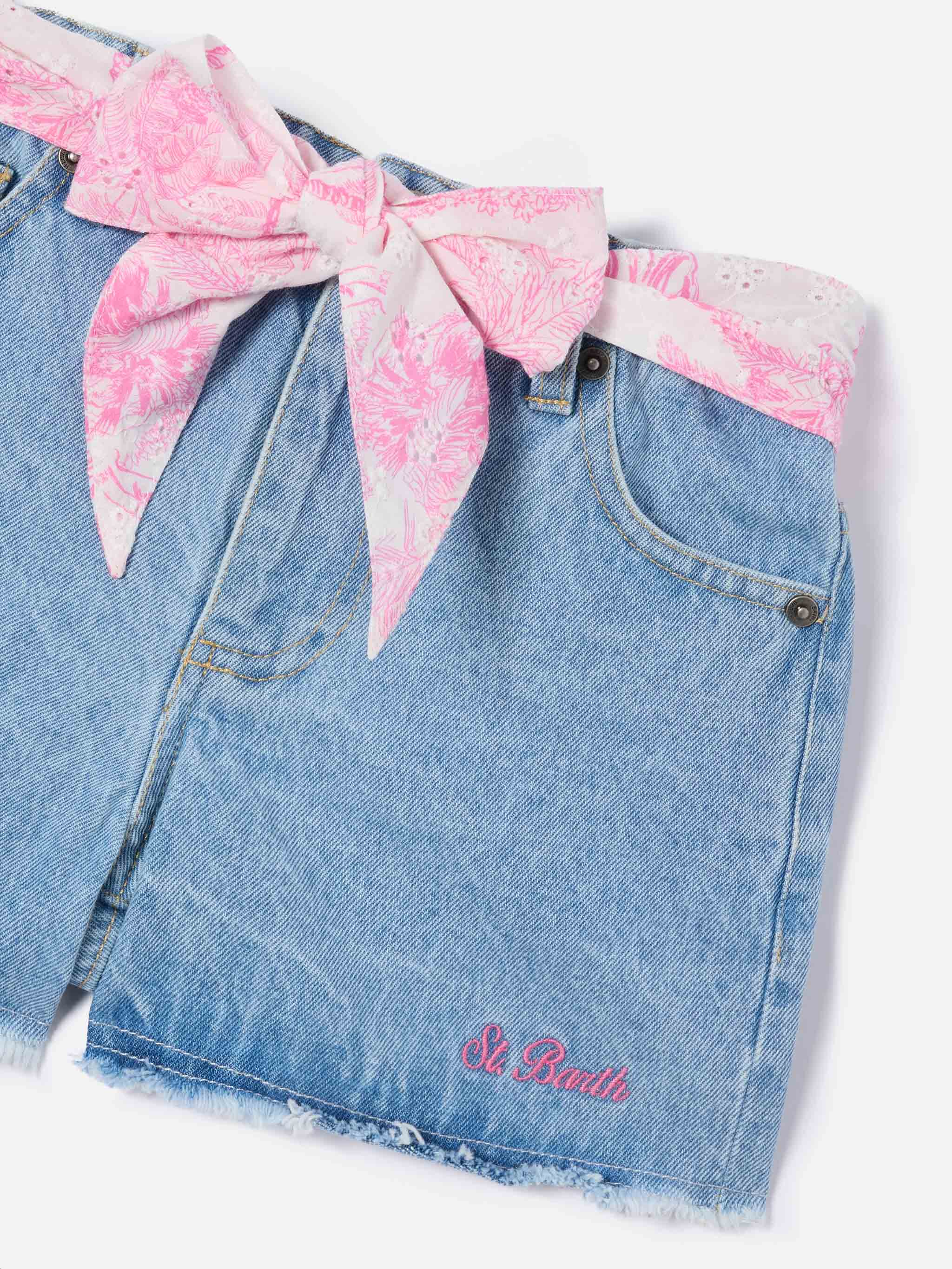 mc2-saint-barth-kiko-jr-short-bambina-denim-sangallo-cotone-blu-chiaro image 2