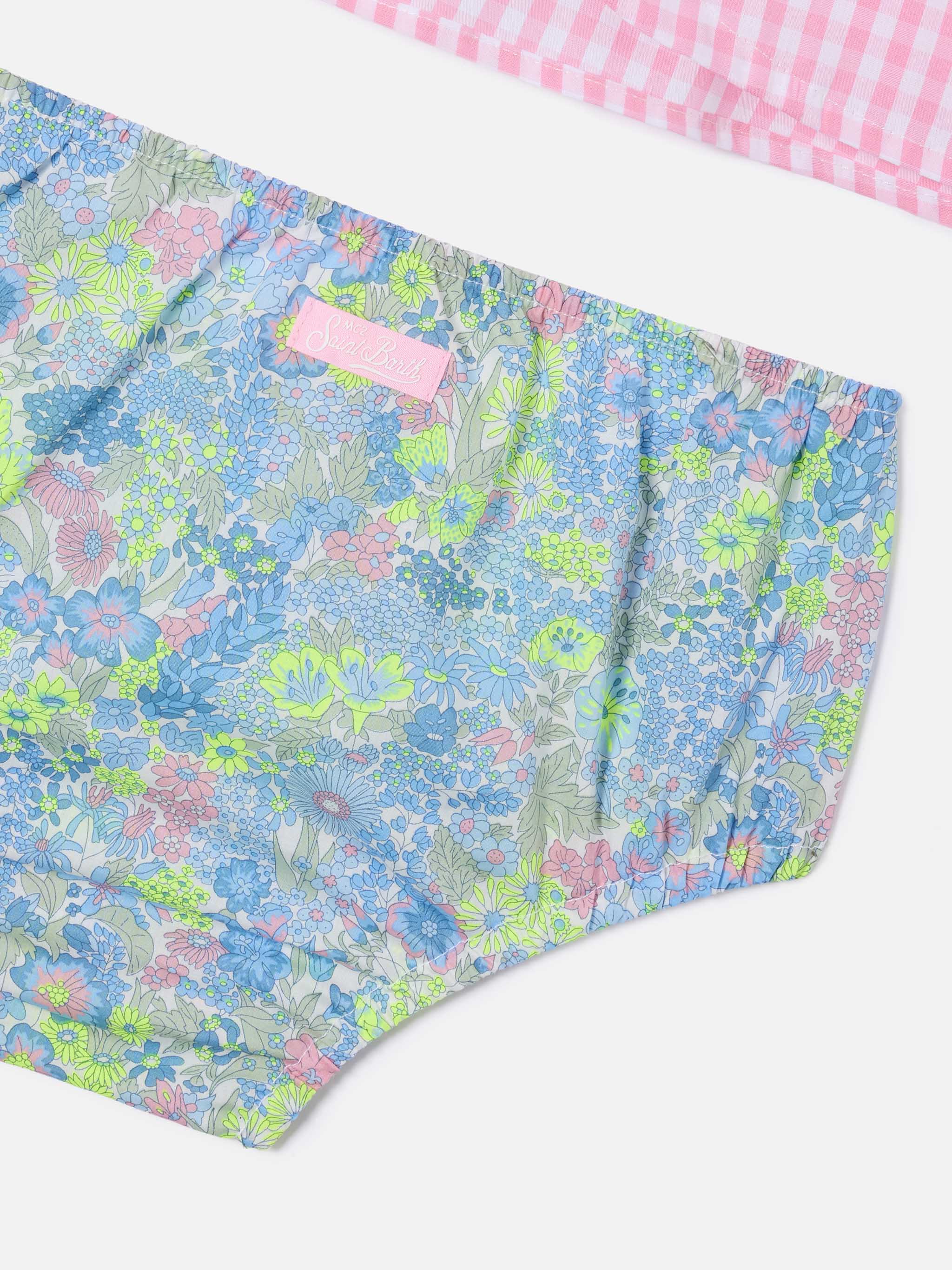 mc2-saint-barth-set-abbie-neonata-scamiciato-vichy-copri-pannolino-liberty-rosa image 4