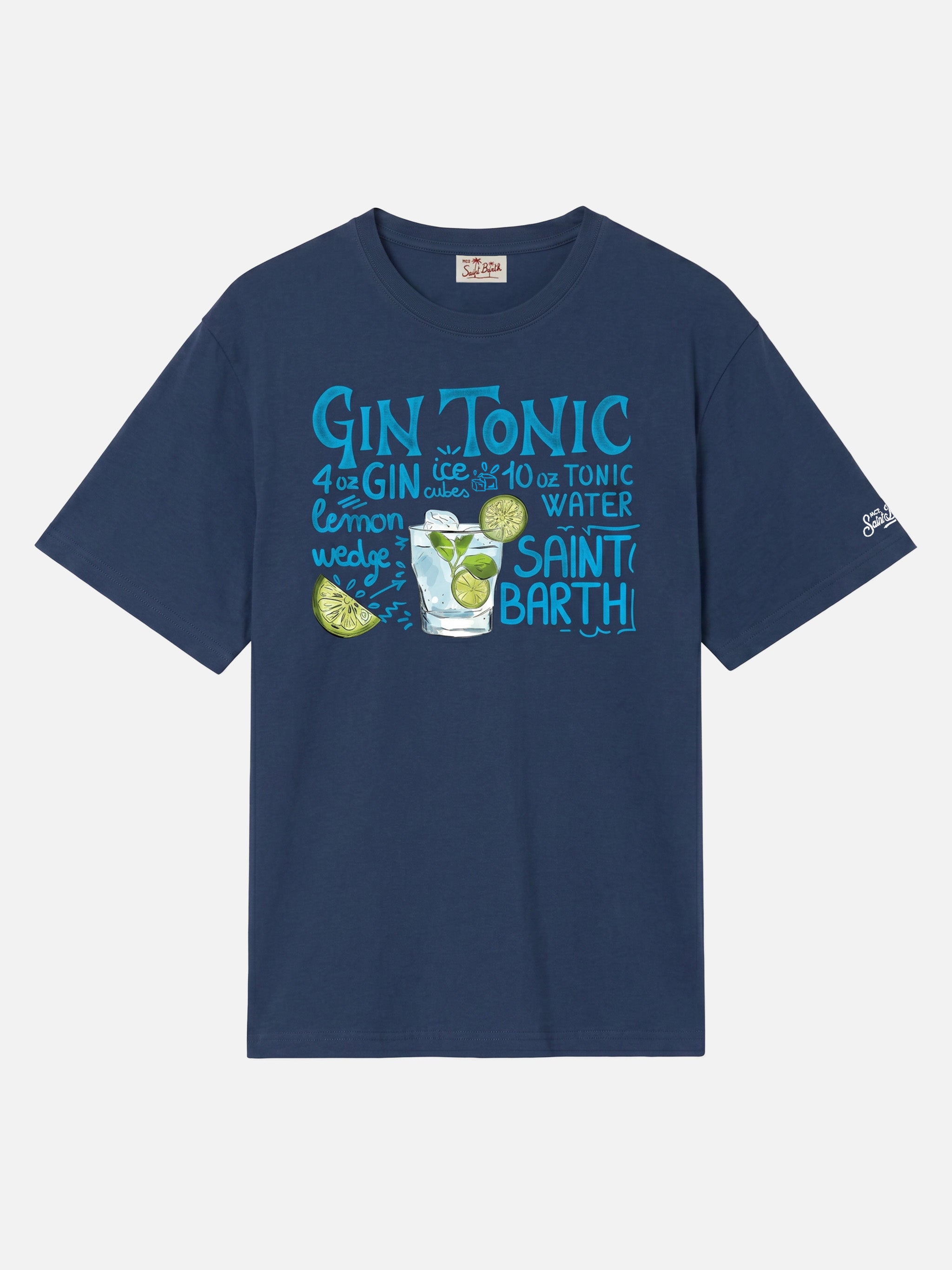 mc2-saint-barth-ecstasea-t-shirt-uomo-cotone-blu-stampa-gin-tonic image 1