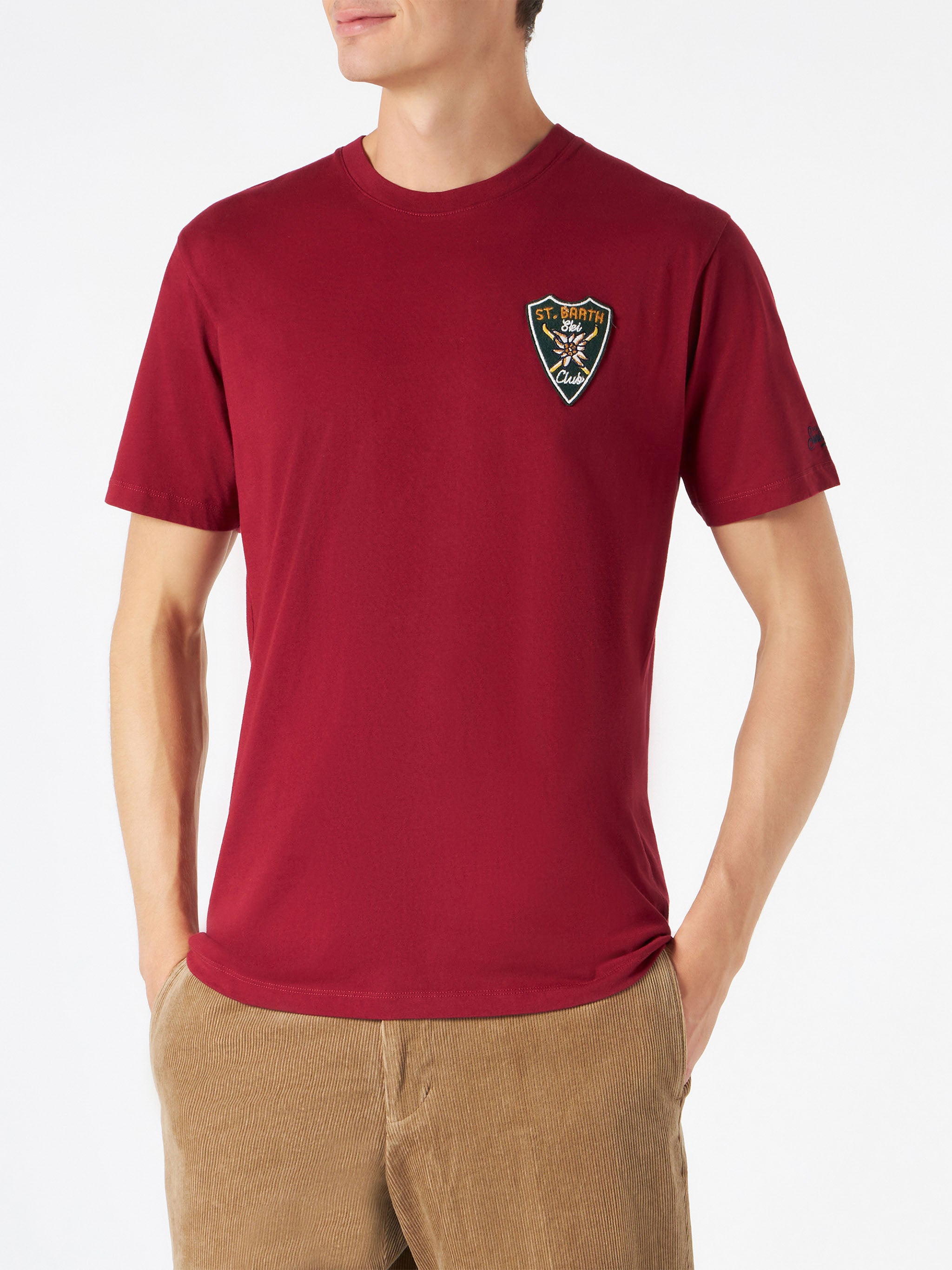 mc2-saint-barth-arnott-t-shirt-uomo-bordeaux-st-barth-ski-club image 4