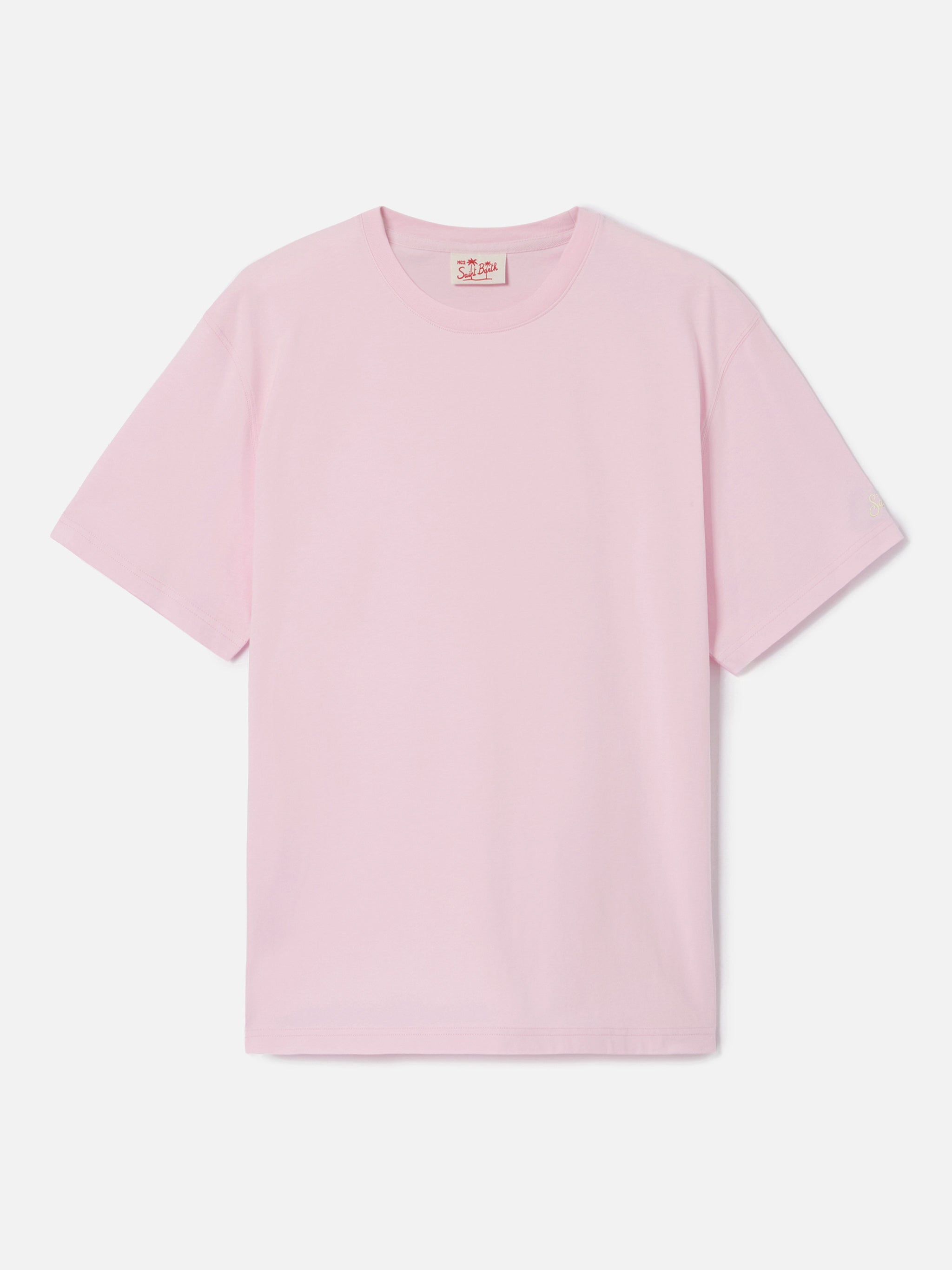 mc2-saint-barth-t-shirt-dover-uomo-in-cotone-rosa-con-ricamo-logo image 1