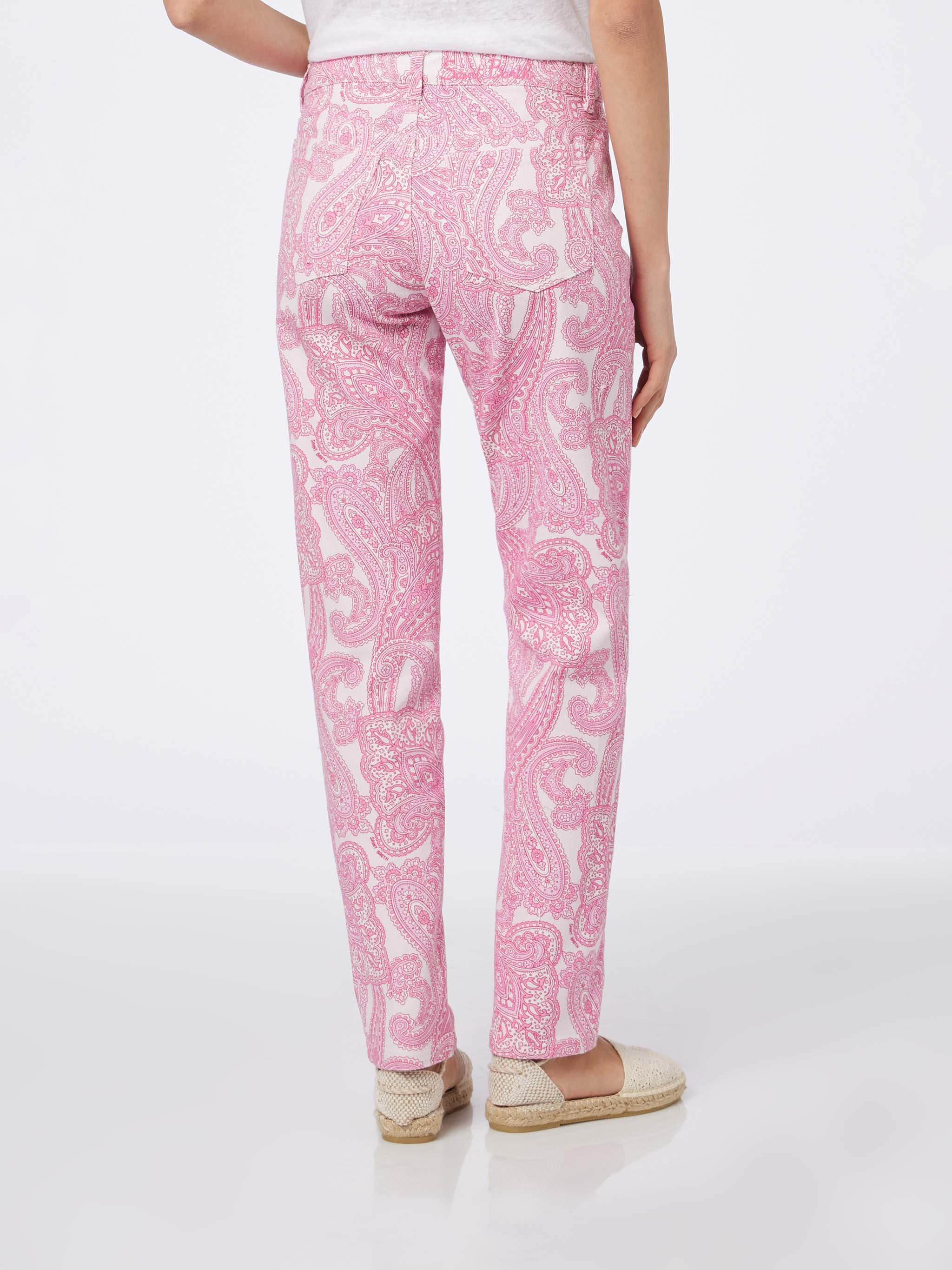 mc2-saint-barth-belleville-pantaloni-donna-in-denim-paisley-rosa-tapered image 2