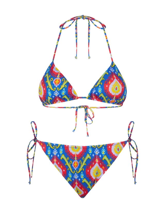 mc2-saint-barth-bikini-leah-virgo-donna-triangolo-stampa-ikat-blu image 1