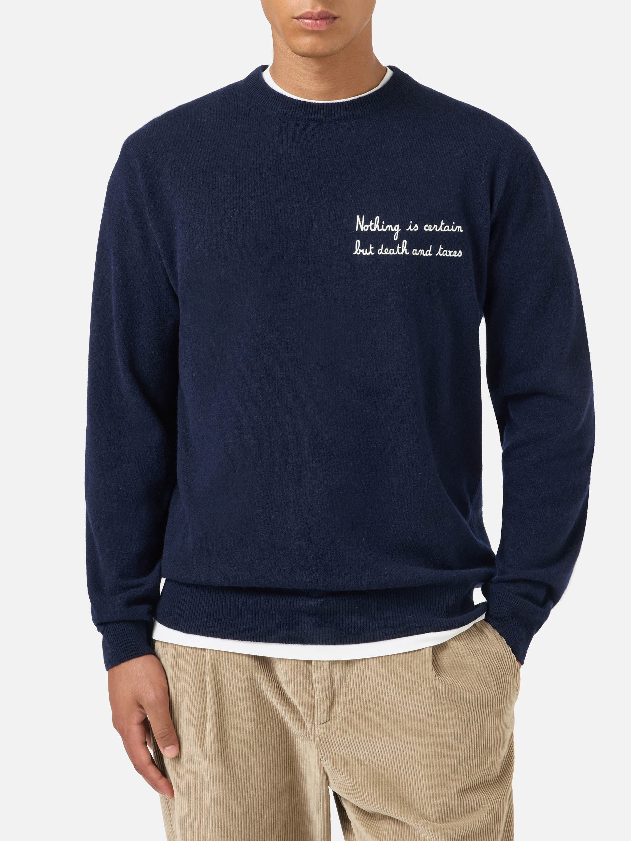 mc2-saint-barth-heron-light-maglione-girocollo-uomo-blu-navy-con-ricamo image 2