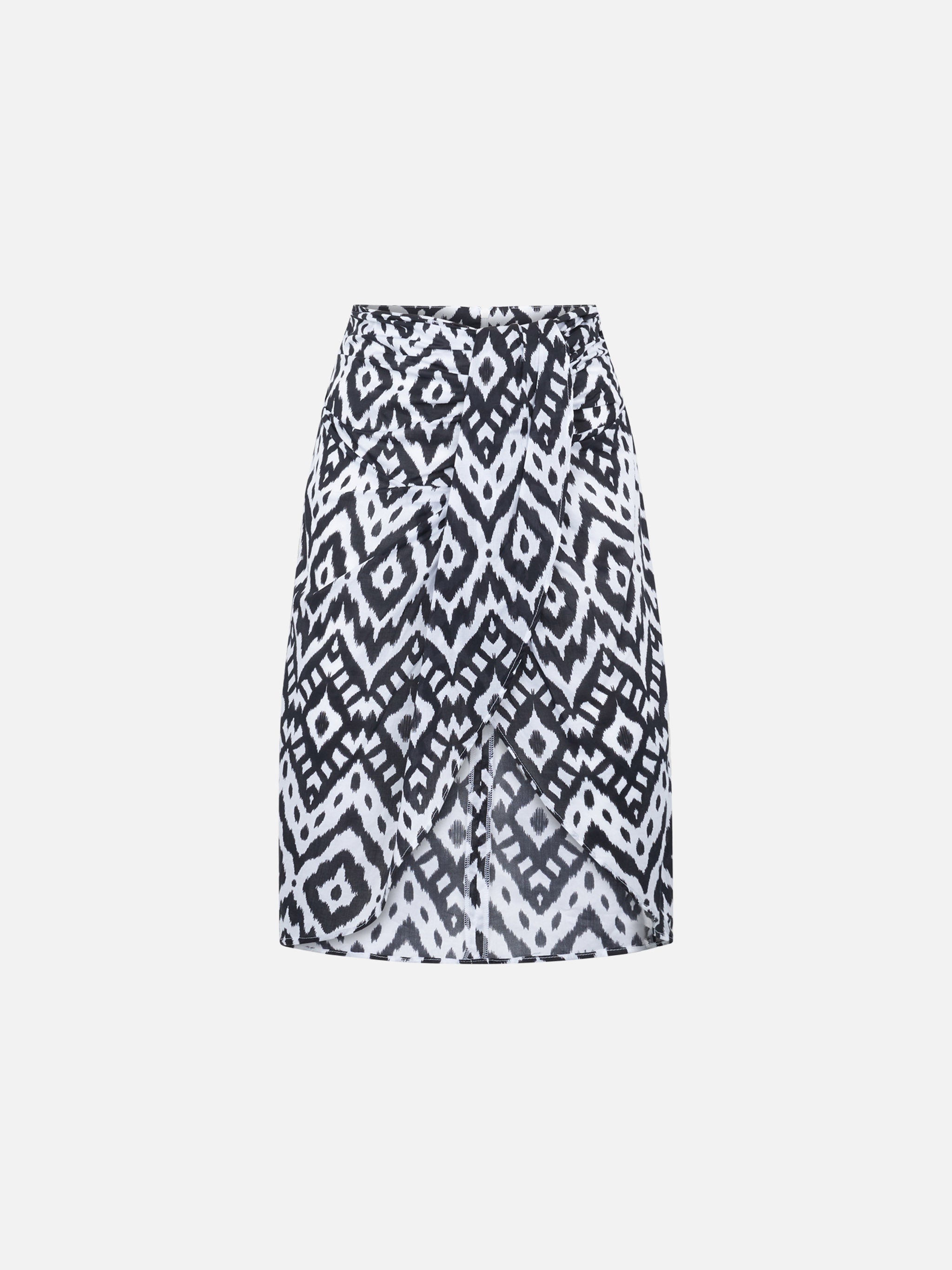 mc2-saint-barth-amanda-gonna-midi-donna-ikat-bianco-e-nero-con-nodo image 4