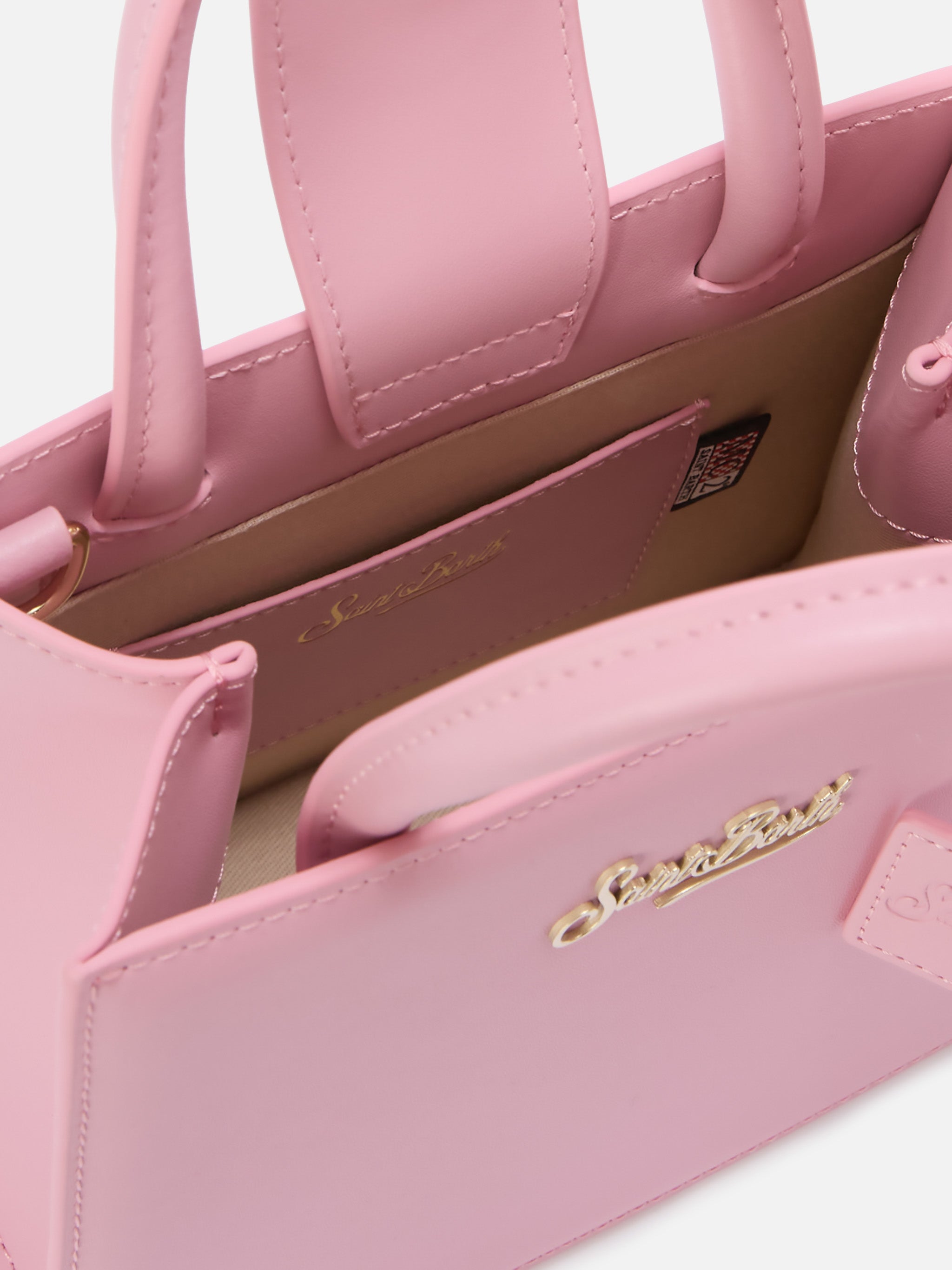 mc2-saint-barth-borsa-shop-mini-in-pelle-liscia-rosa-con-targhetta-metallica image 5