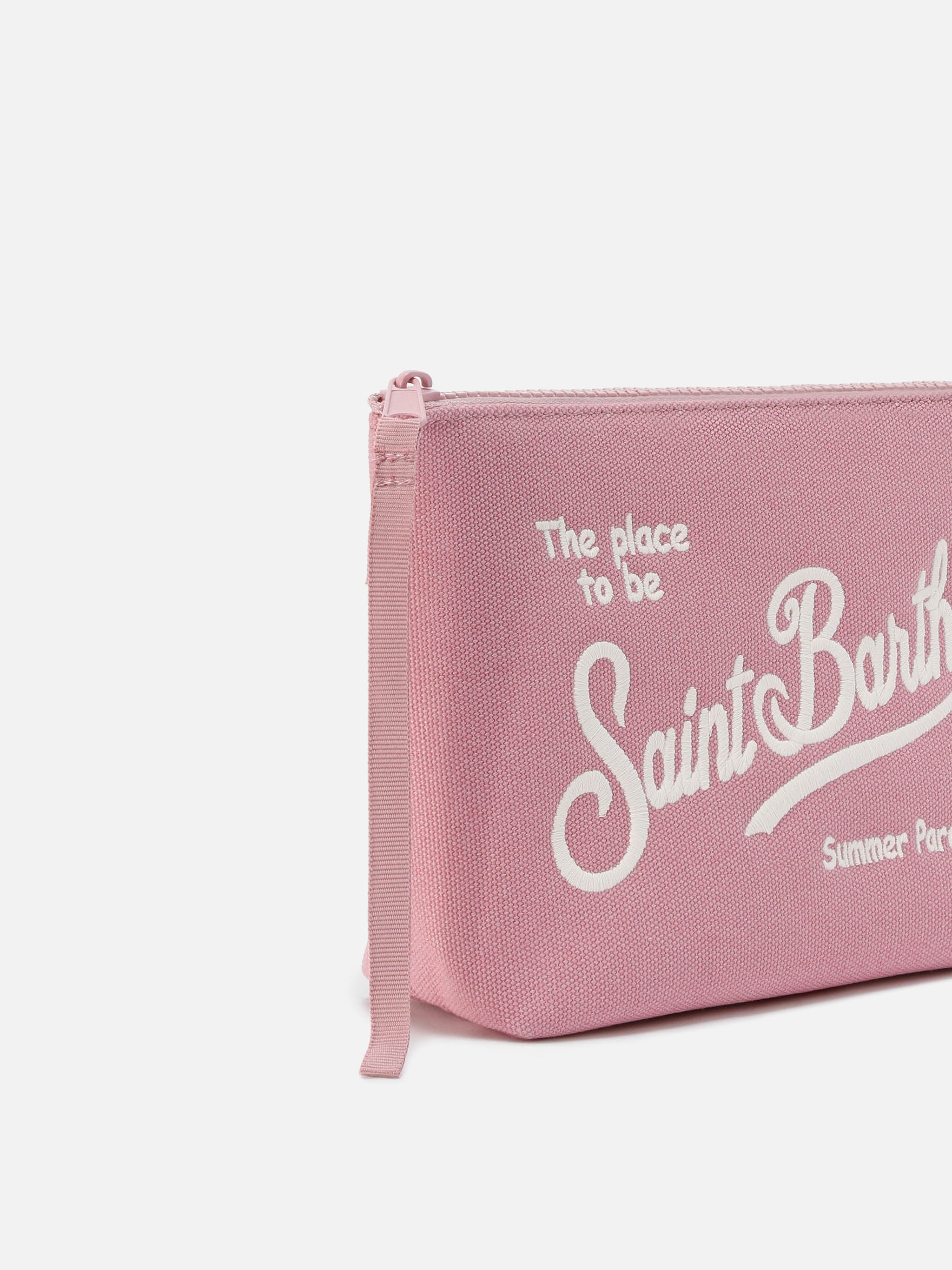 mc2-saint-barth-aline-pochette-canvas-rosa-tinta-unita-con-zip image 2