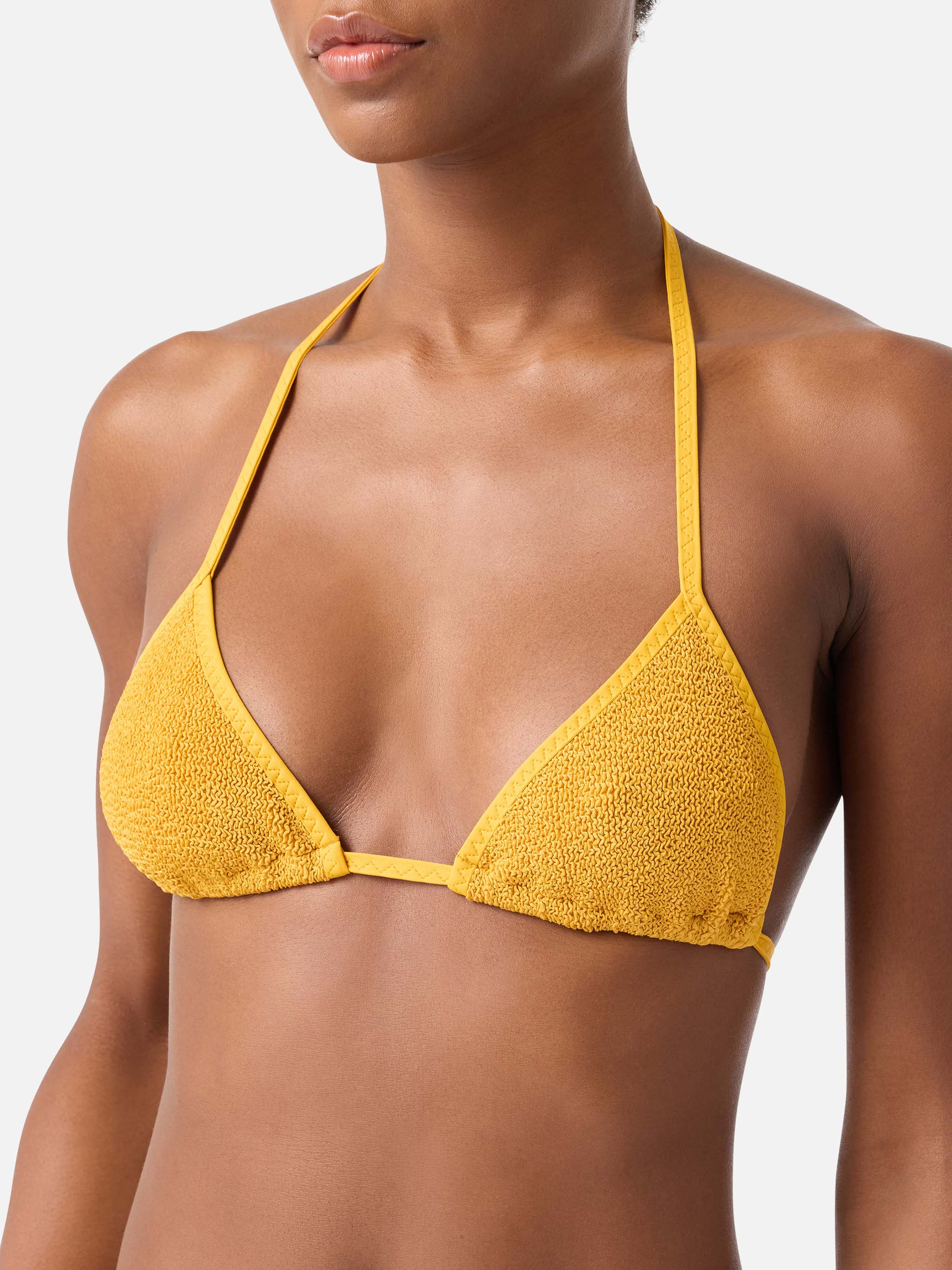 mc2-saint-barth-bikini-leah-marielle-triangolo-in-tessuto-crinkle-ocra-donna image 3