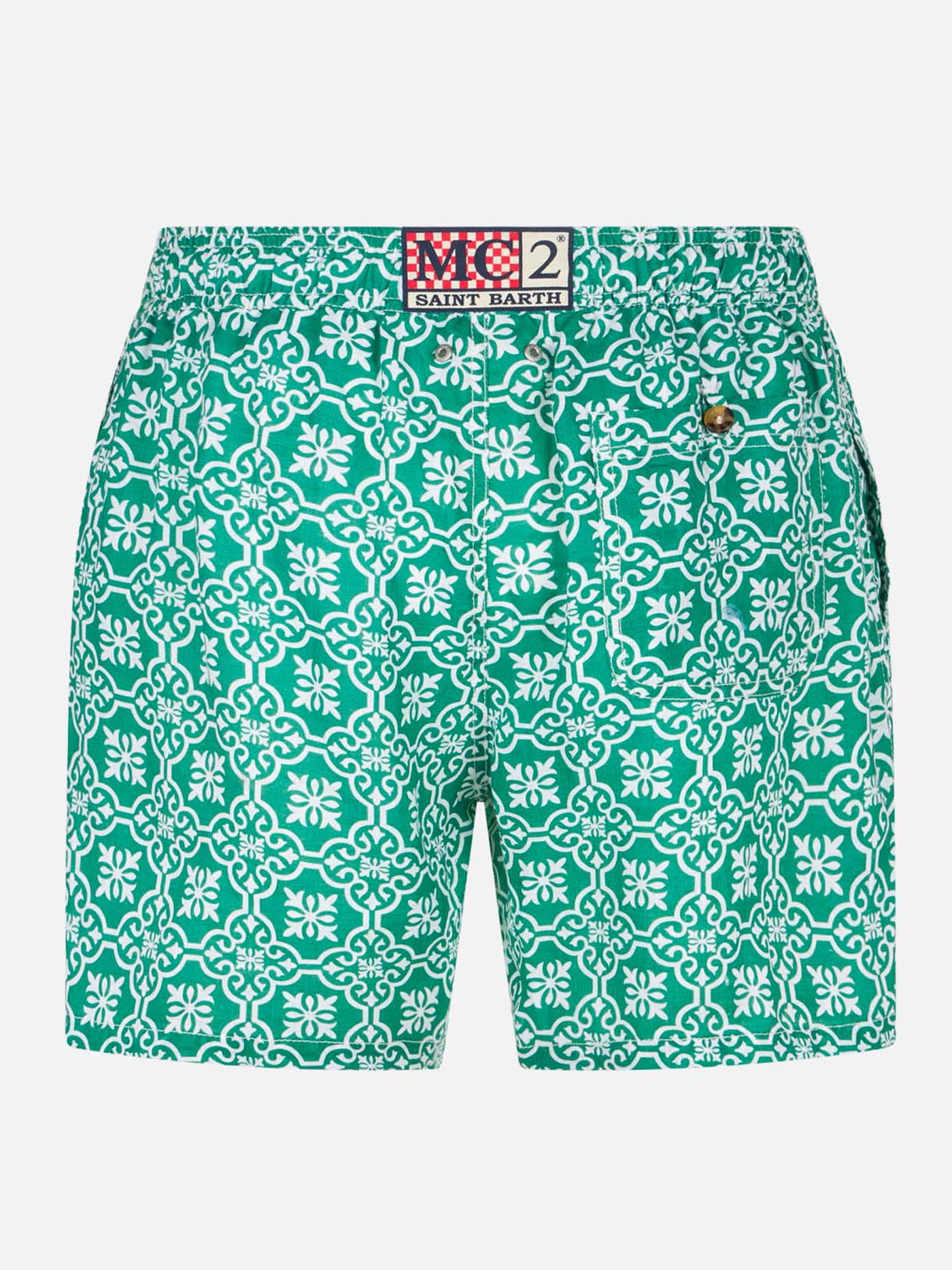 mc2-saint-barth-costume-mare-uomo-gustavia-linen-verde-e-bianco-in-lino image 2