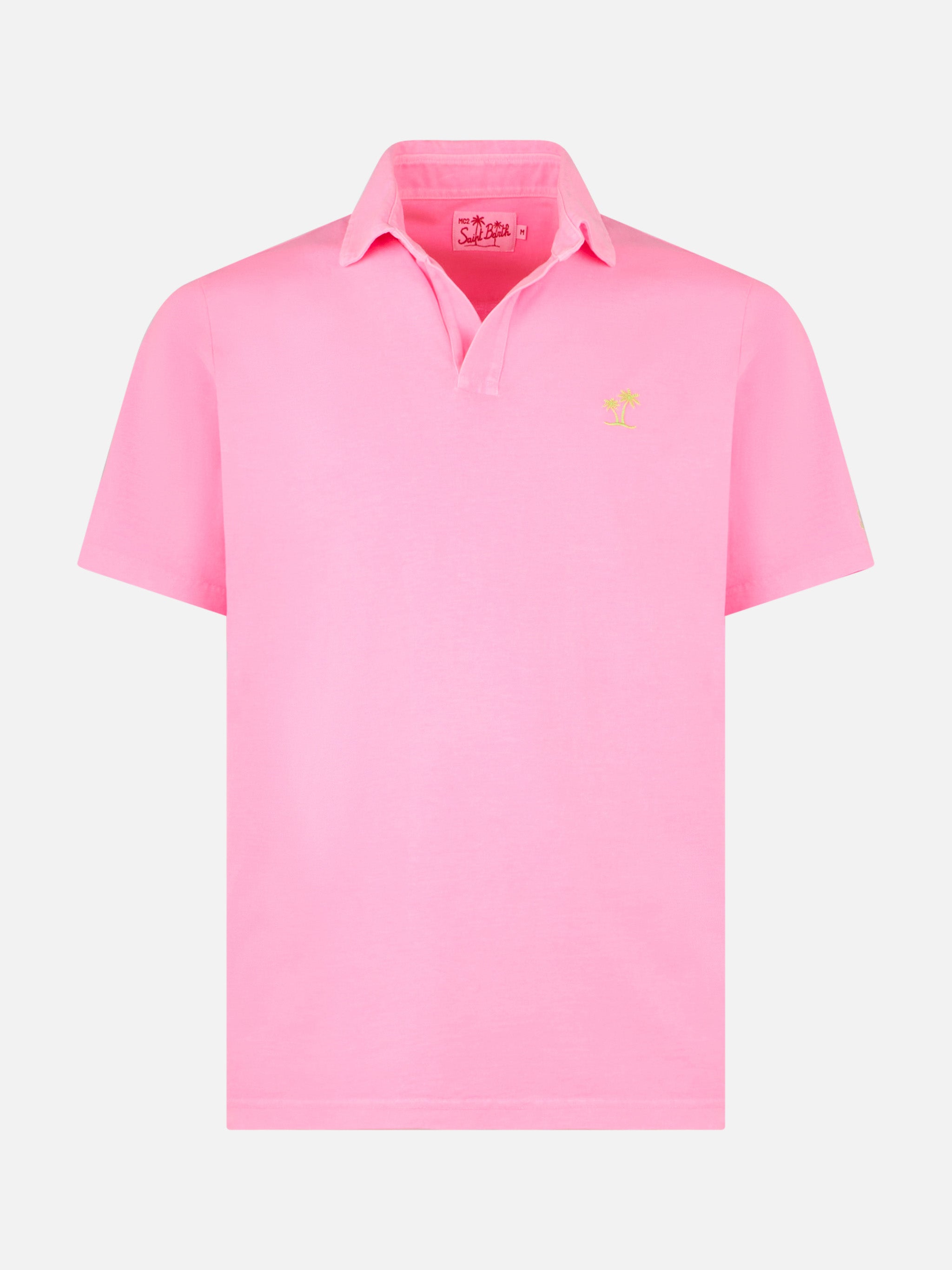 mc2-saint-barth-polo-brighton-da-uomo-in-cotone-jersey-rosa-fluo-tinta-unita-con image 4