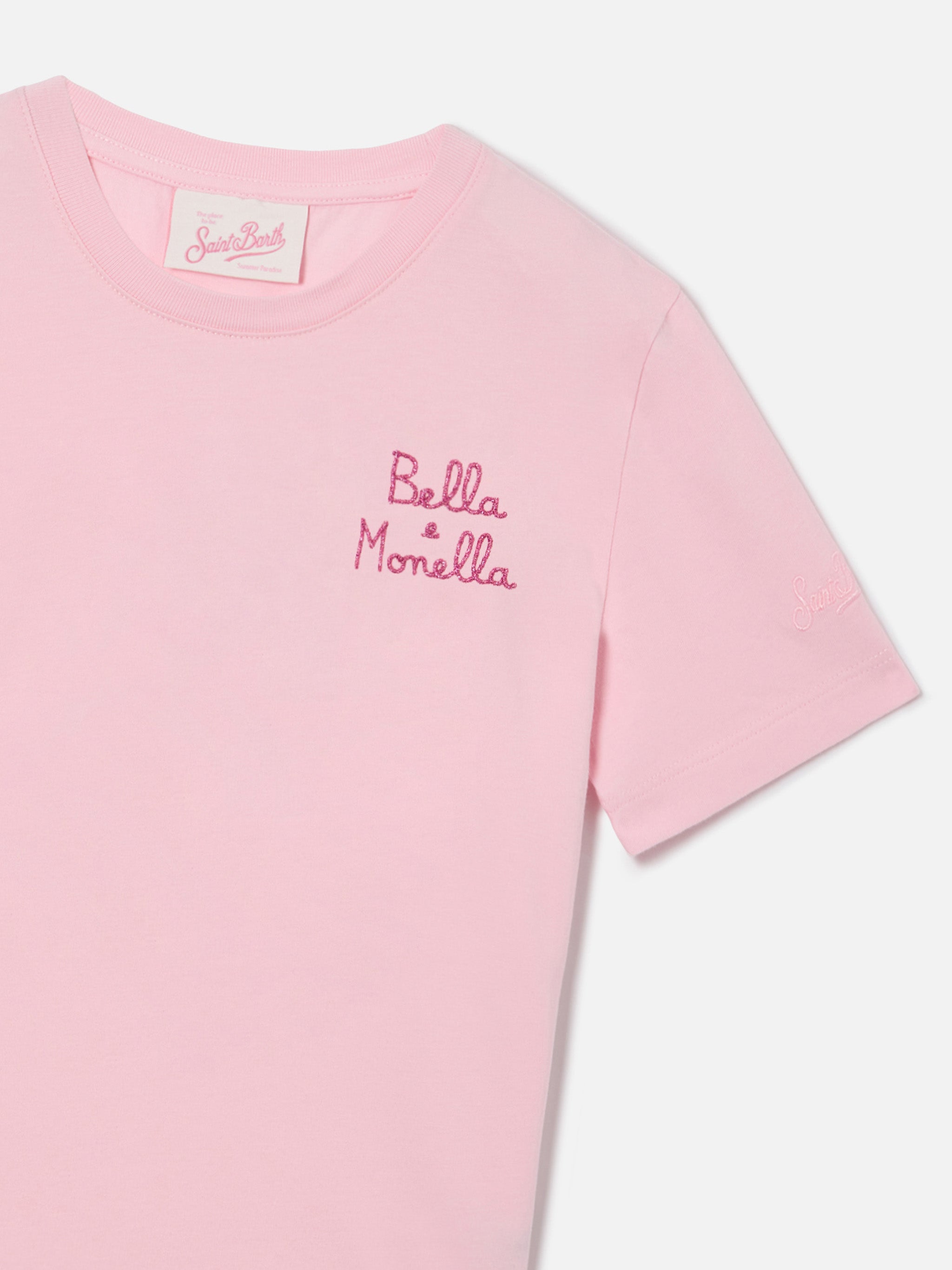 mc2-saint-barth-t-shirt-elly-bambina-rosa-ricamo-bella-monella-cotone image 2