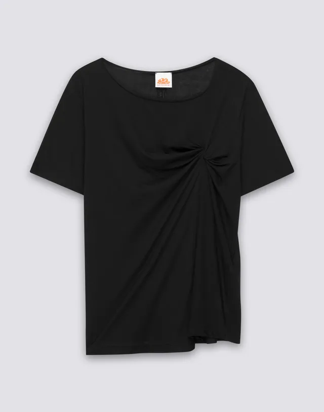 sundek-w236teyj100-t-shirt-donna-collo-ampio-con-nodo-frontale image 1