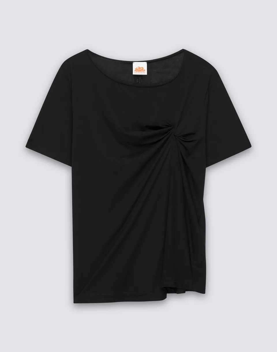 sundek-w236teyj100-t-shirt-donna-collo-ampio-con-nodo-frontale image 1
