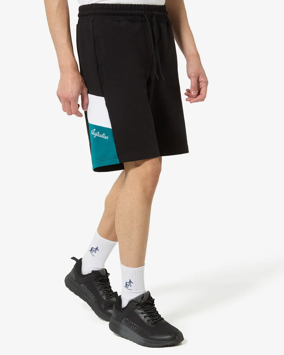 australian-icon-short-pantaloncino-in-felpa-nero-made-in-italy image 1
