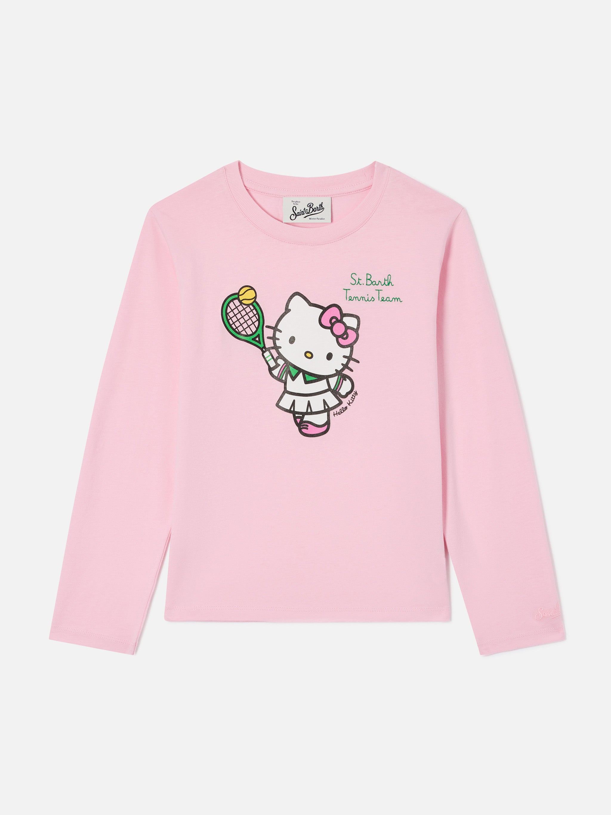 mc2-saint-barth-t-shirt-penny-bambina-t-shirt-rosa-manica-lunga-cotone-hello-kit image 1