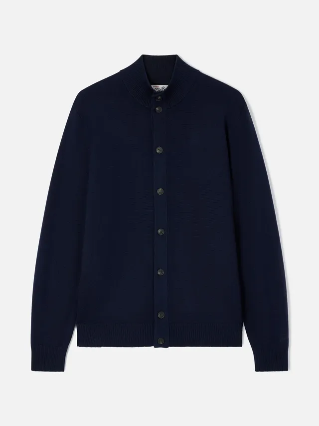 mc2-saint-barth-cardigan-savile-uomo-in-lana-merino-blu-navy image 1
