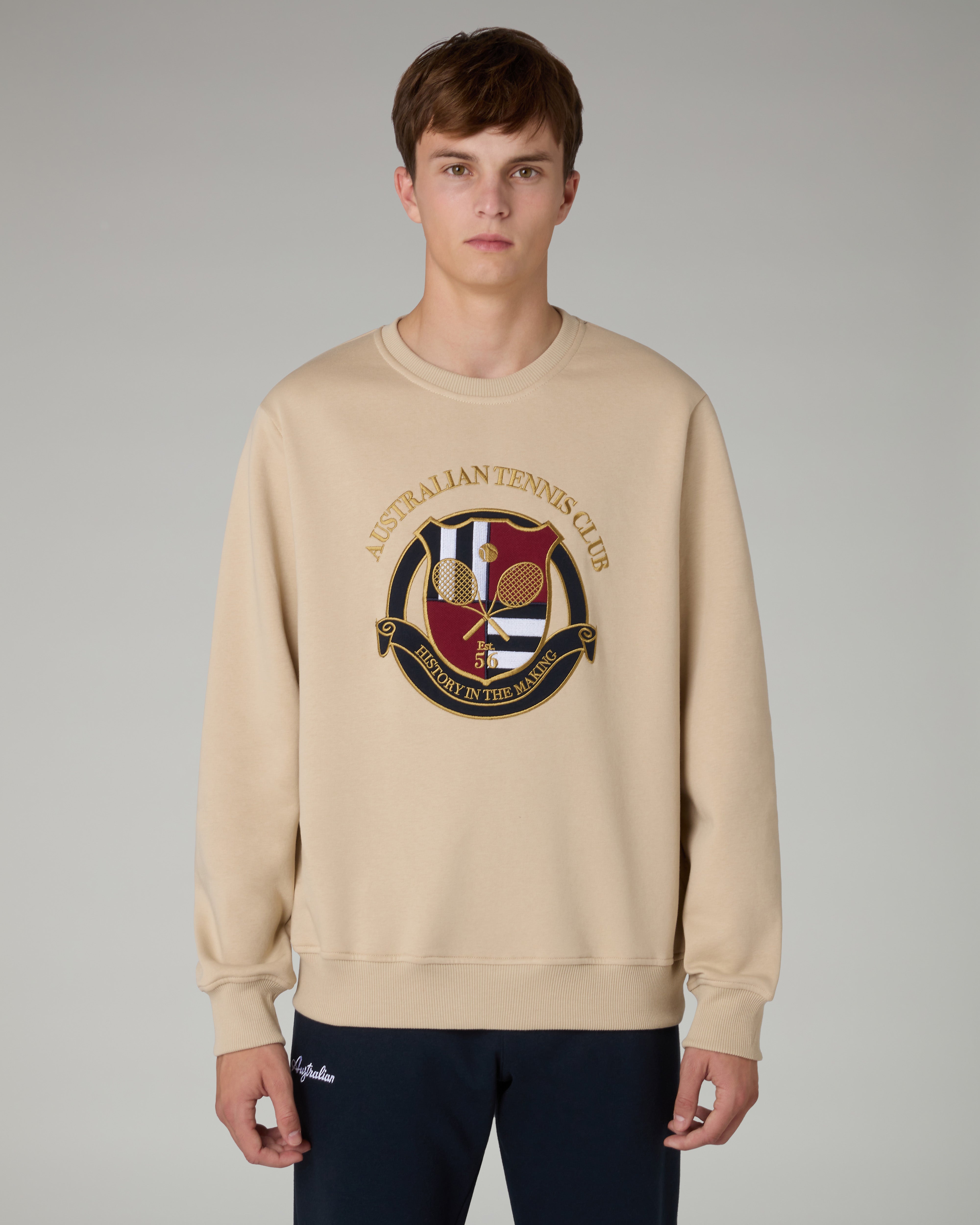 australian-tennis-club-crewneck-sabbia image 1