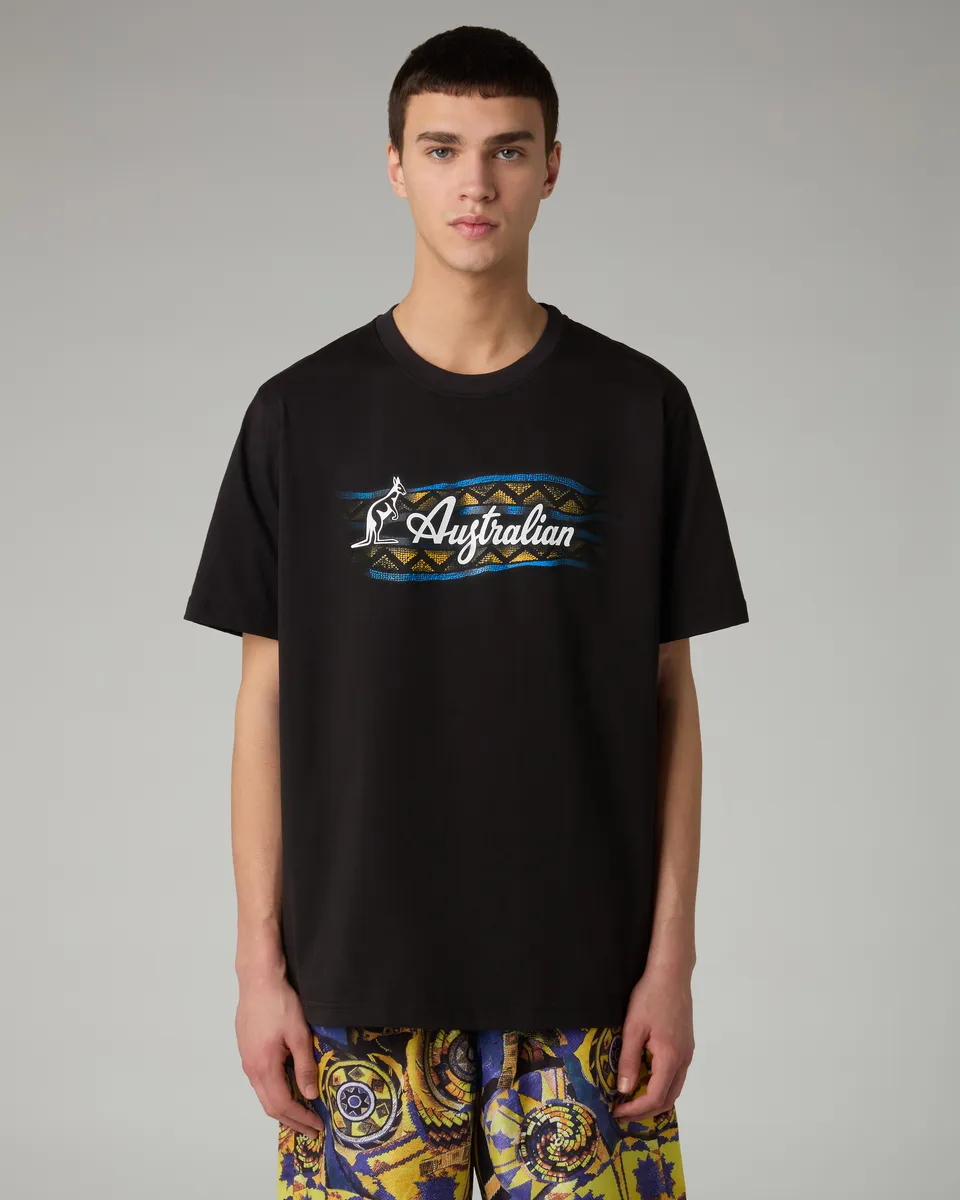 australian-mistero-t-shirt-heritage-nera-in-cotone-regular-fit image 1