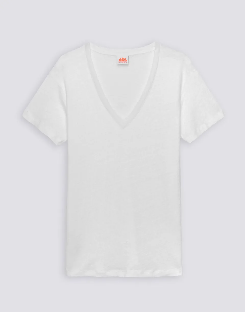 sundek-t-shirt-donna-a-mezze-maniche-in-lino-2 image 1