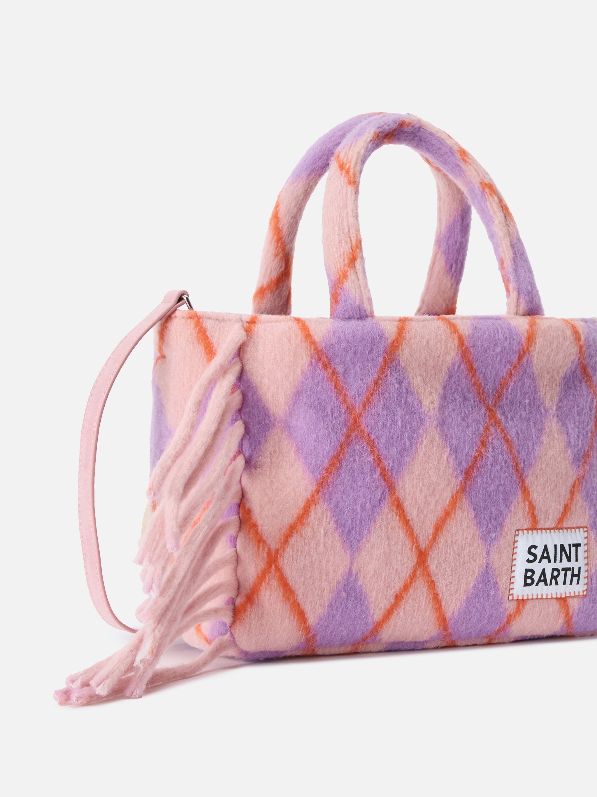 mc2-saint-barth-borsa-colette-blanket-con-stampa-argyle-verde image 3