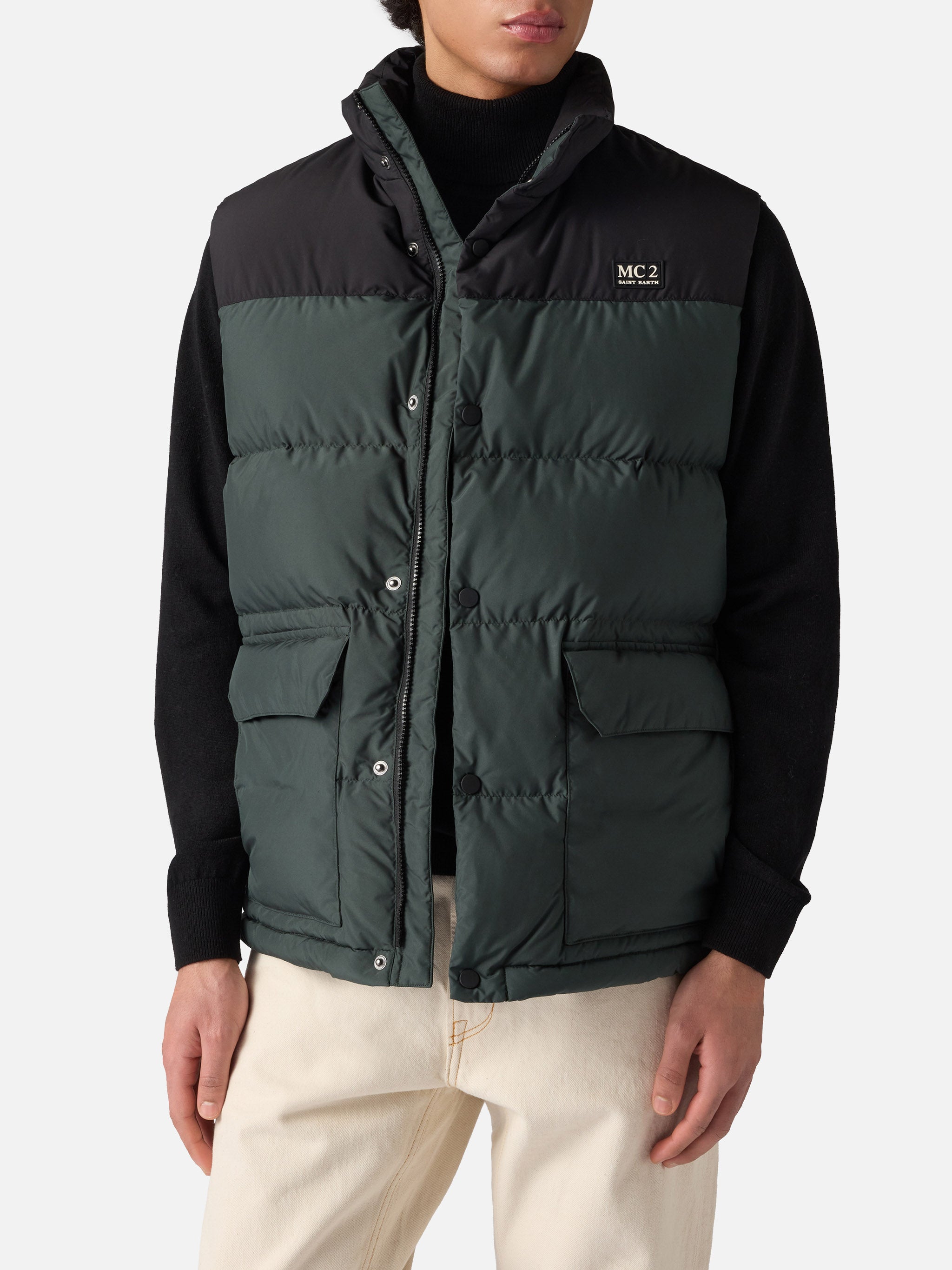 mc2-saint-barth-gilet-thunder-imbottito-verde-uomo image 1