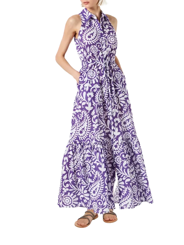 mc2-saint-barth-ida-abito-lungo-donna-in-cotone-viola-fantasia-paisley image 1