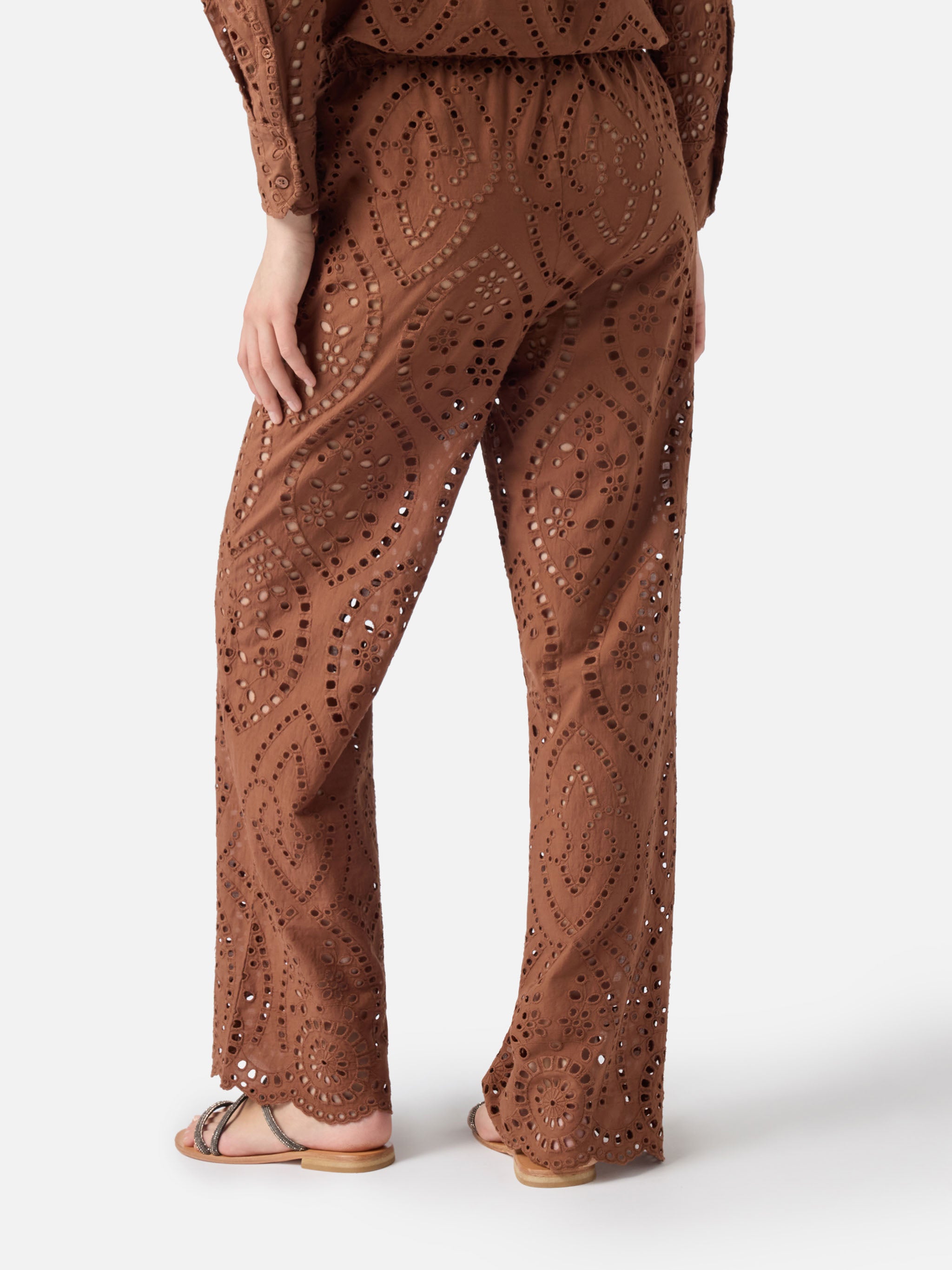 mc2-saint-barth-inez-pantaloni-donna-sangallo-marrone-vita-alta-gamba-ampia image 3