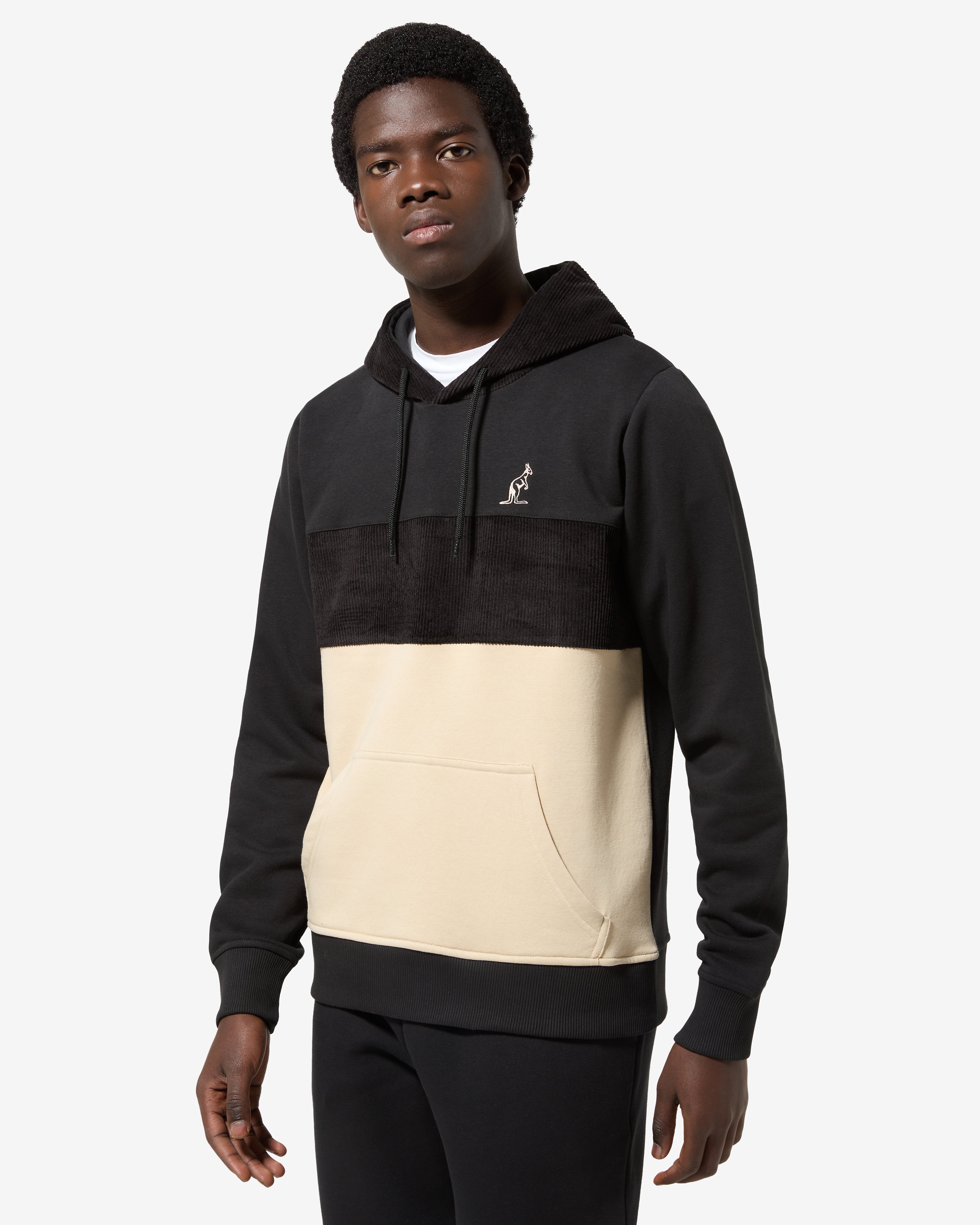 australian-style-hoodie-nero-in-corduroy-con-cappuccio image 1