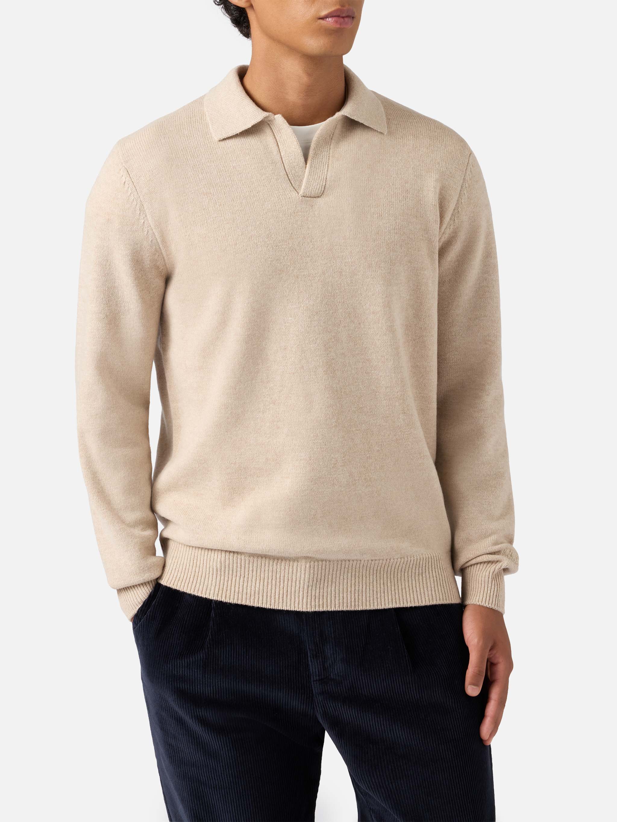 mc2-saint-barth-covent-polo-maglia-uomo-lana-beige-maniche-lunghe image 1