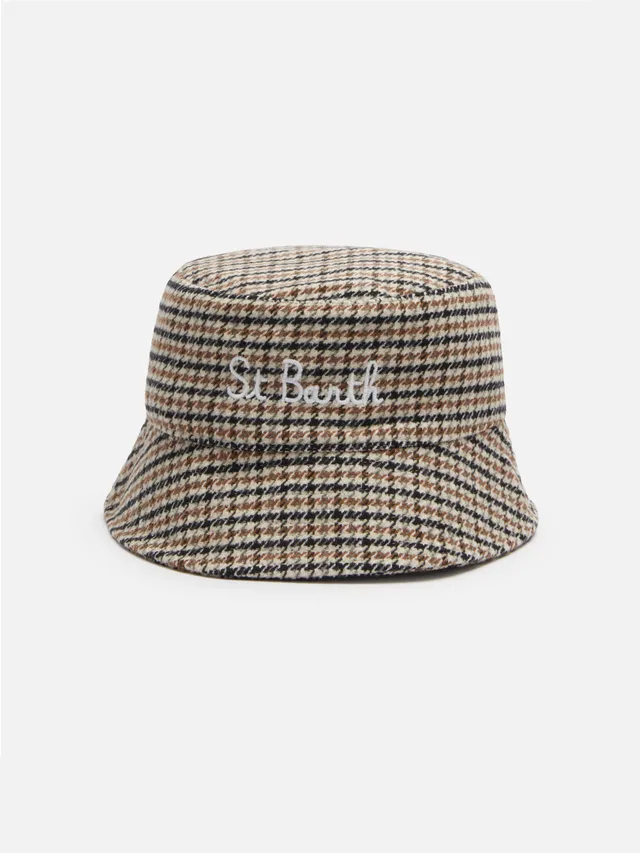 mc2-saint-barth-jude-cappello-da-pescatore-pied-de-poule-marrone image 1