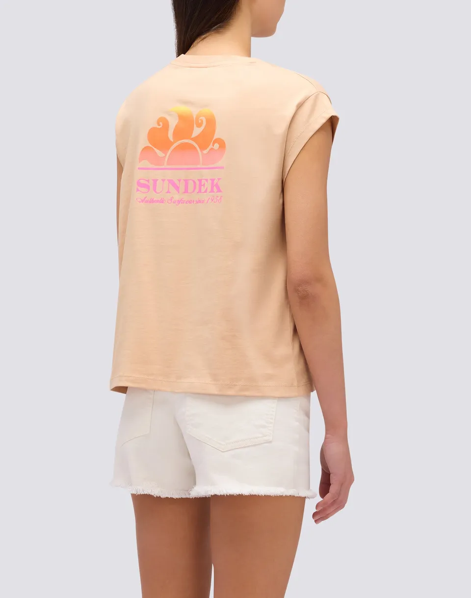 sundek-t-shirt-donna-boxy-con-stampa-degrad-w372tejs000 image 1