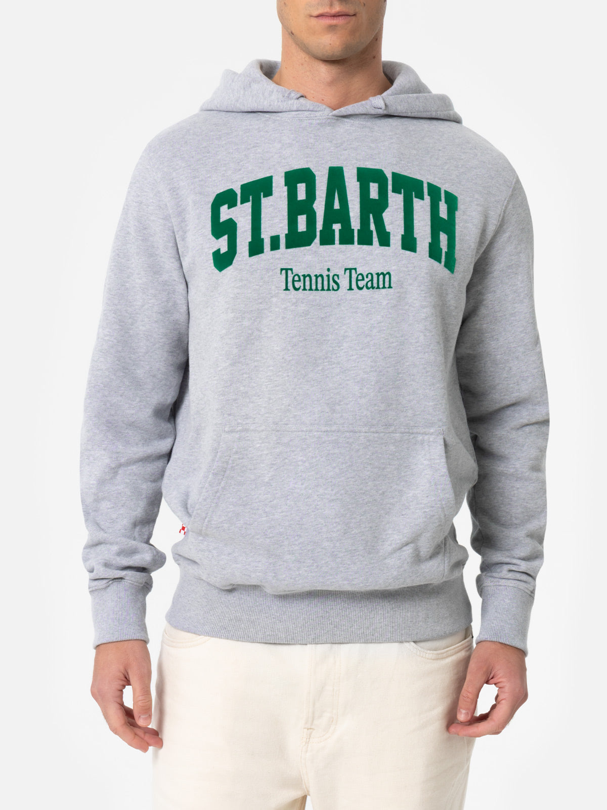 mc2-saint-barth-tribeca-felpa-uomo-con-cappuccio-grigio-m-lange-tennis-team image 1