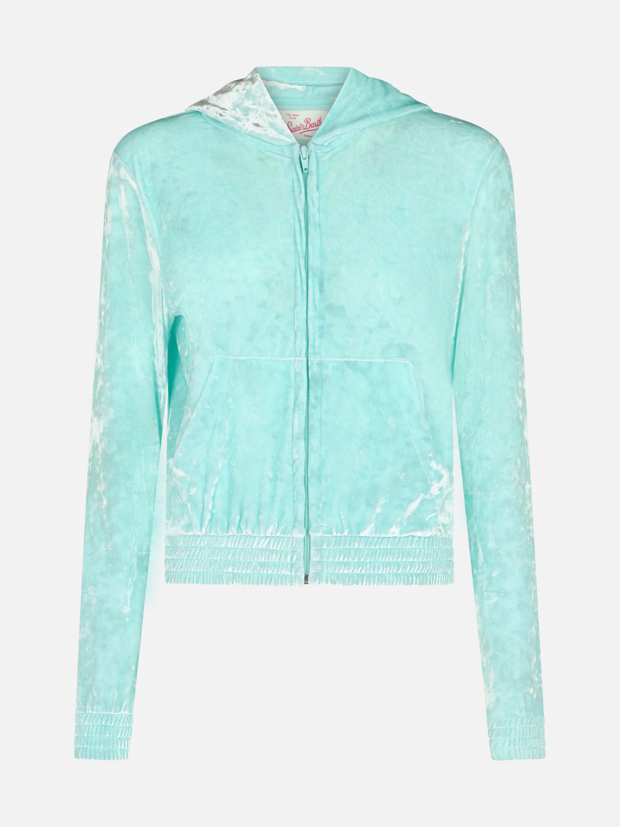 mc2-saint-barth-felpa-jasmine-con-zip-in-ciniglia-verde-acqua-da-donna image 1