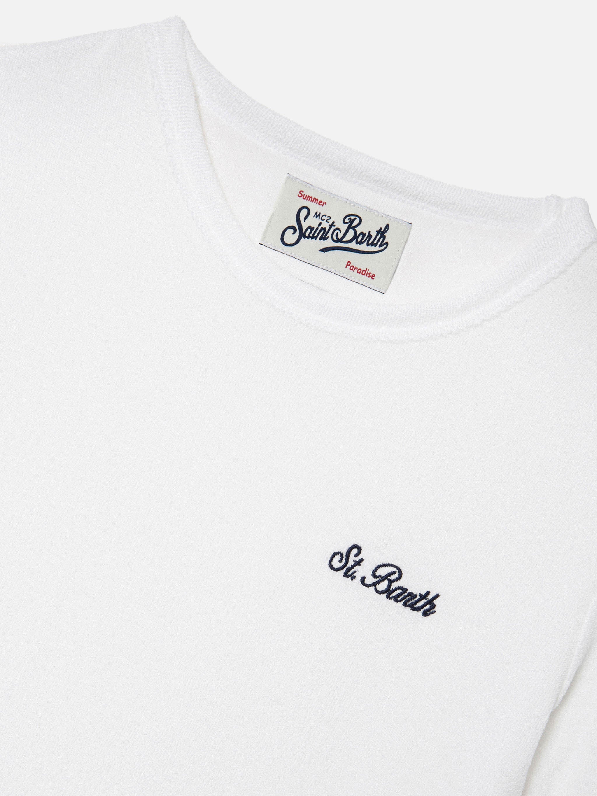 mc2-saint-barth-t-shirt-gary-jr-bambino-bianca-effetto-spugna image 2
