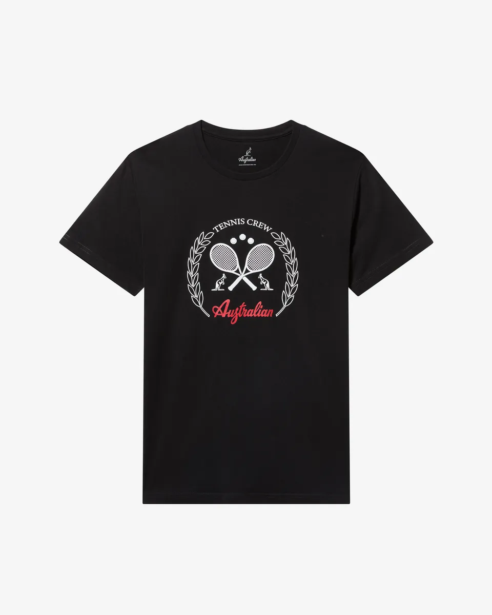australian-tennis-crew-t-shirt-in-cotone-nera-regular image 1