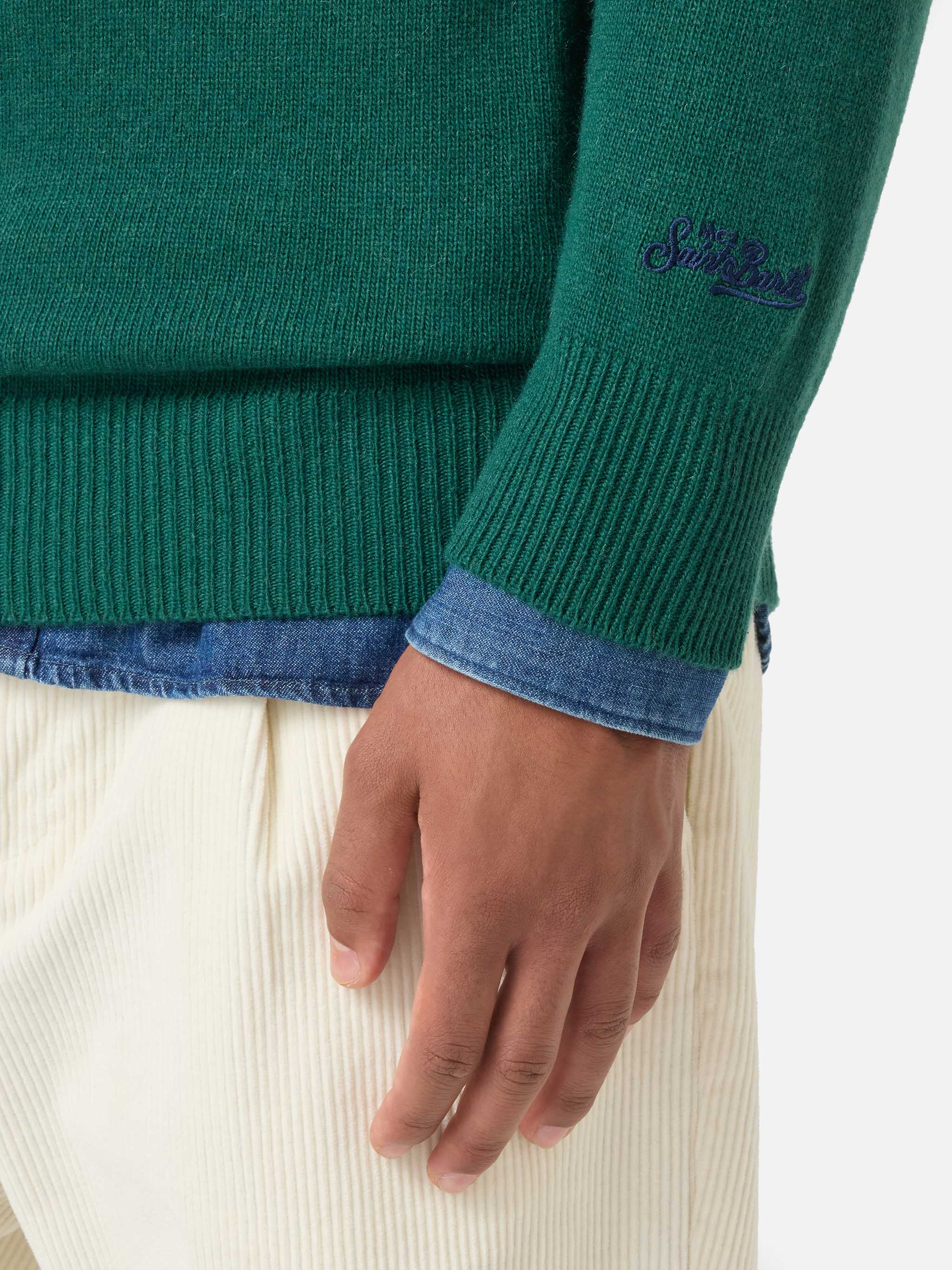 mc2-saint-barth-maglia-heron-uomo-in-jacquard-nautilus-daytona-verde image 4