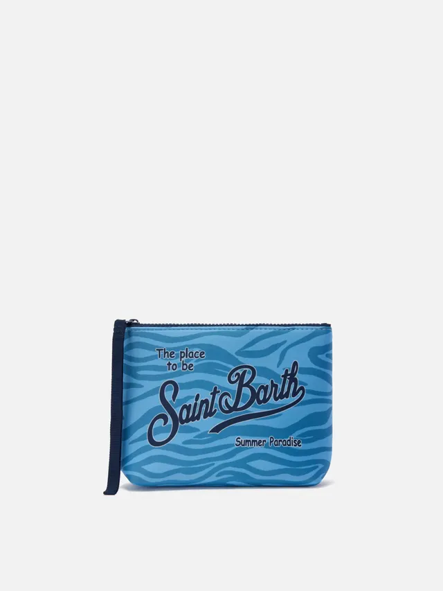 mc2-saint-barth-pochette-aline-in-scuba-stampa-zebrata-azzurra image 1