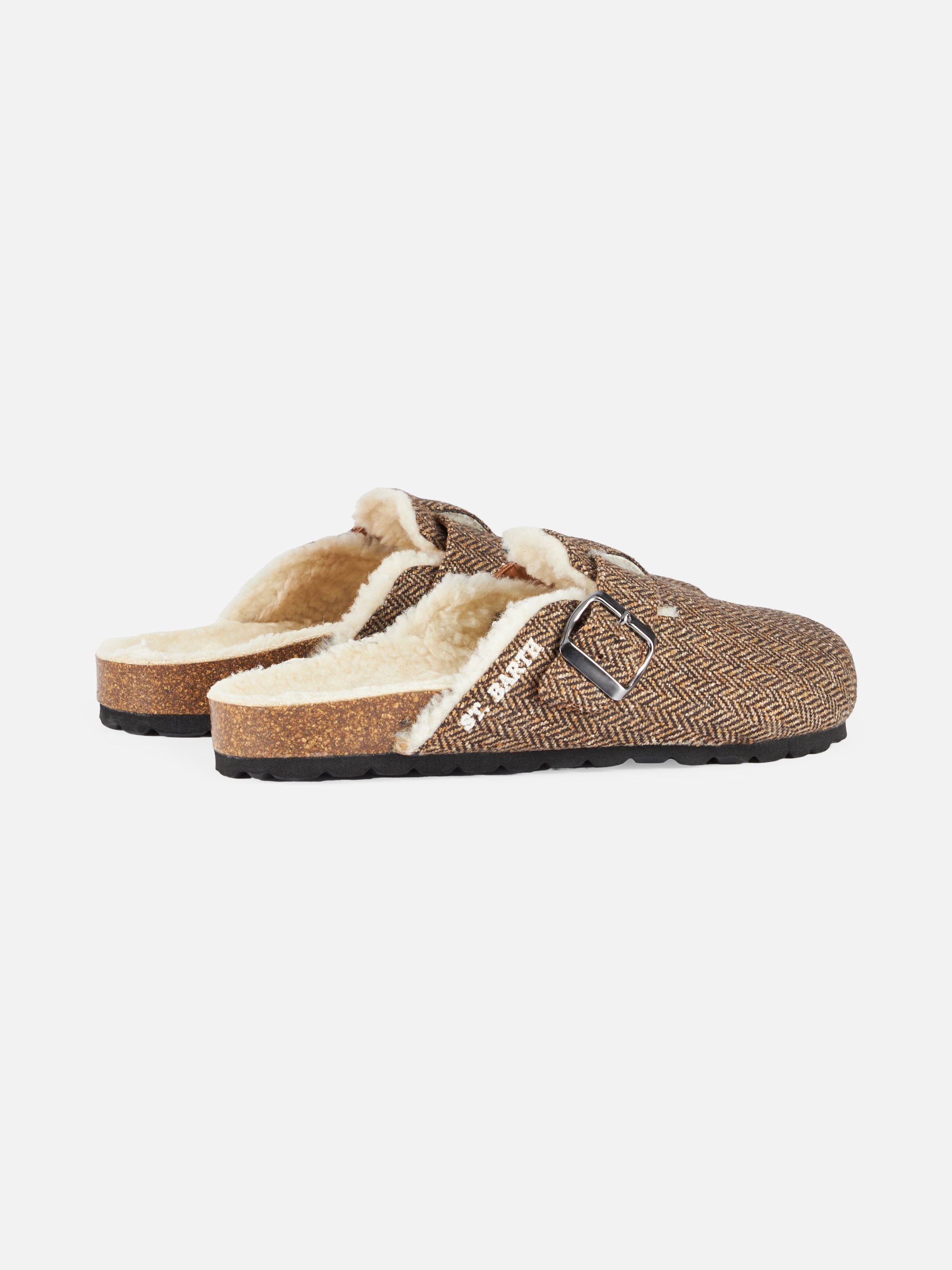 zoccoli-sandal-mc2-saint-barth-in-tessuto-effetto-lana-con-motivo-herringbone image 2