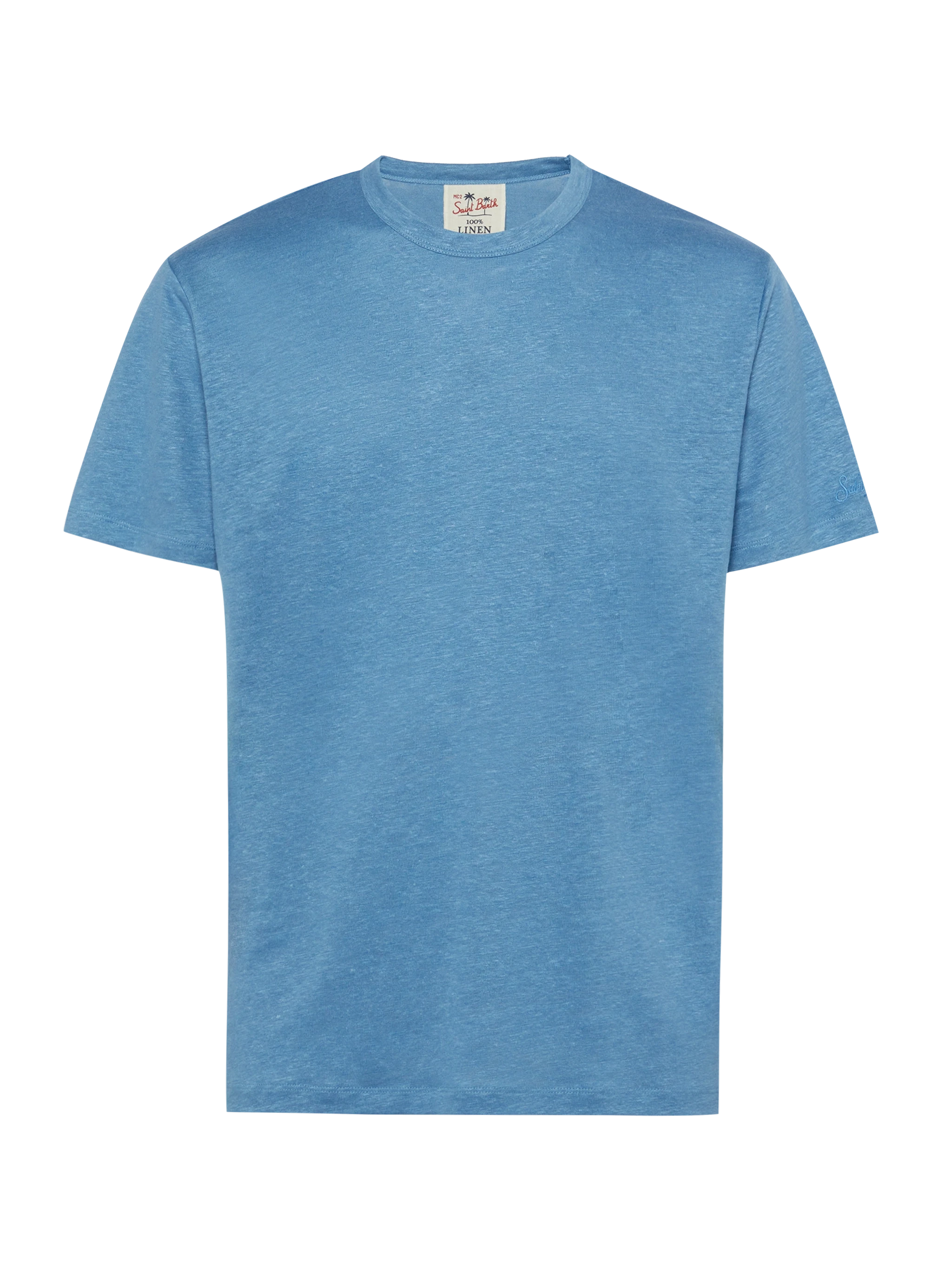 mc2-saint-barth-t-shirt-ecstasea-in-jersey-di-lino-blu-polvere image 1
