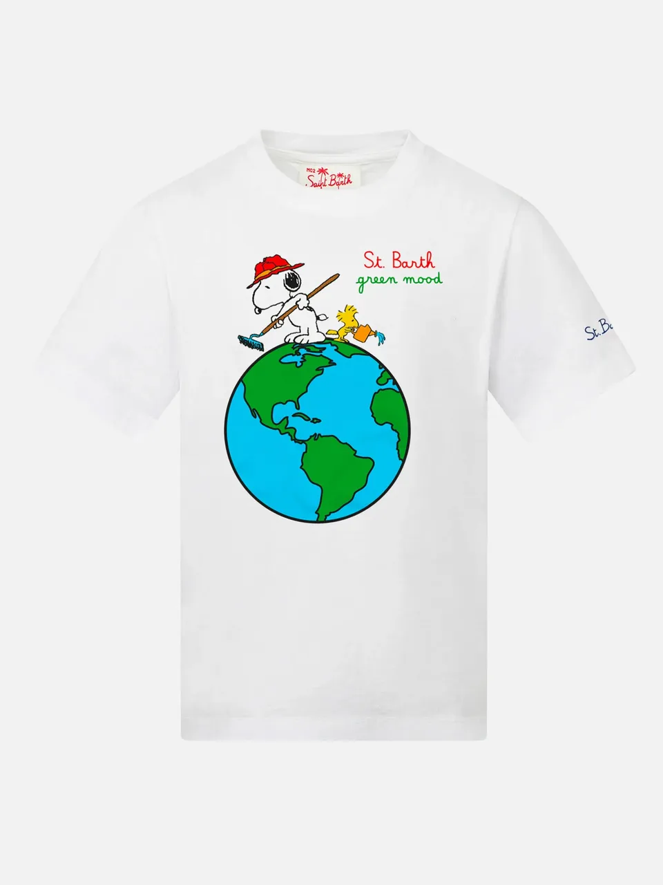 mc2-saint-barth-t-shirt-bambino-snoopy-peanuts-special-edition-in-cotone-bianco image 1
